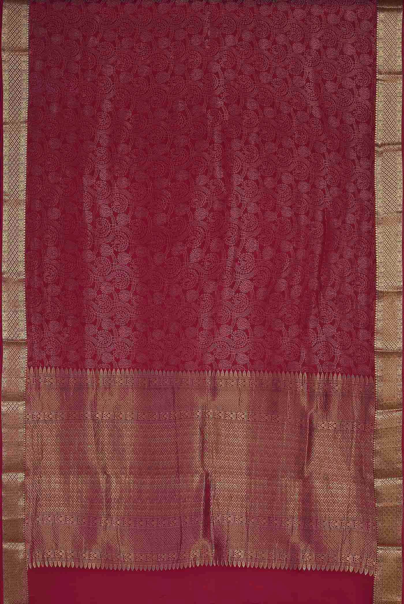 Pink Mysore Crepe Saree