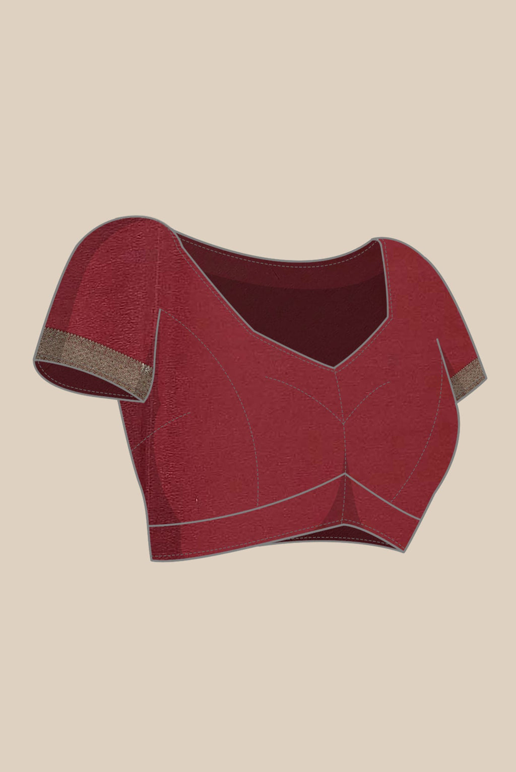 Maroon Mysore Crepe Saree
