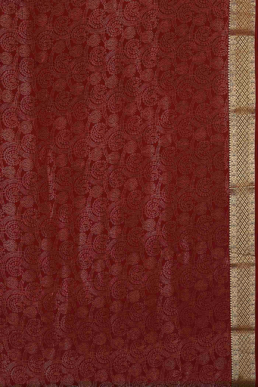 Maroon Mysore Crepe Saree