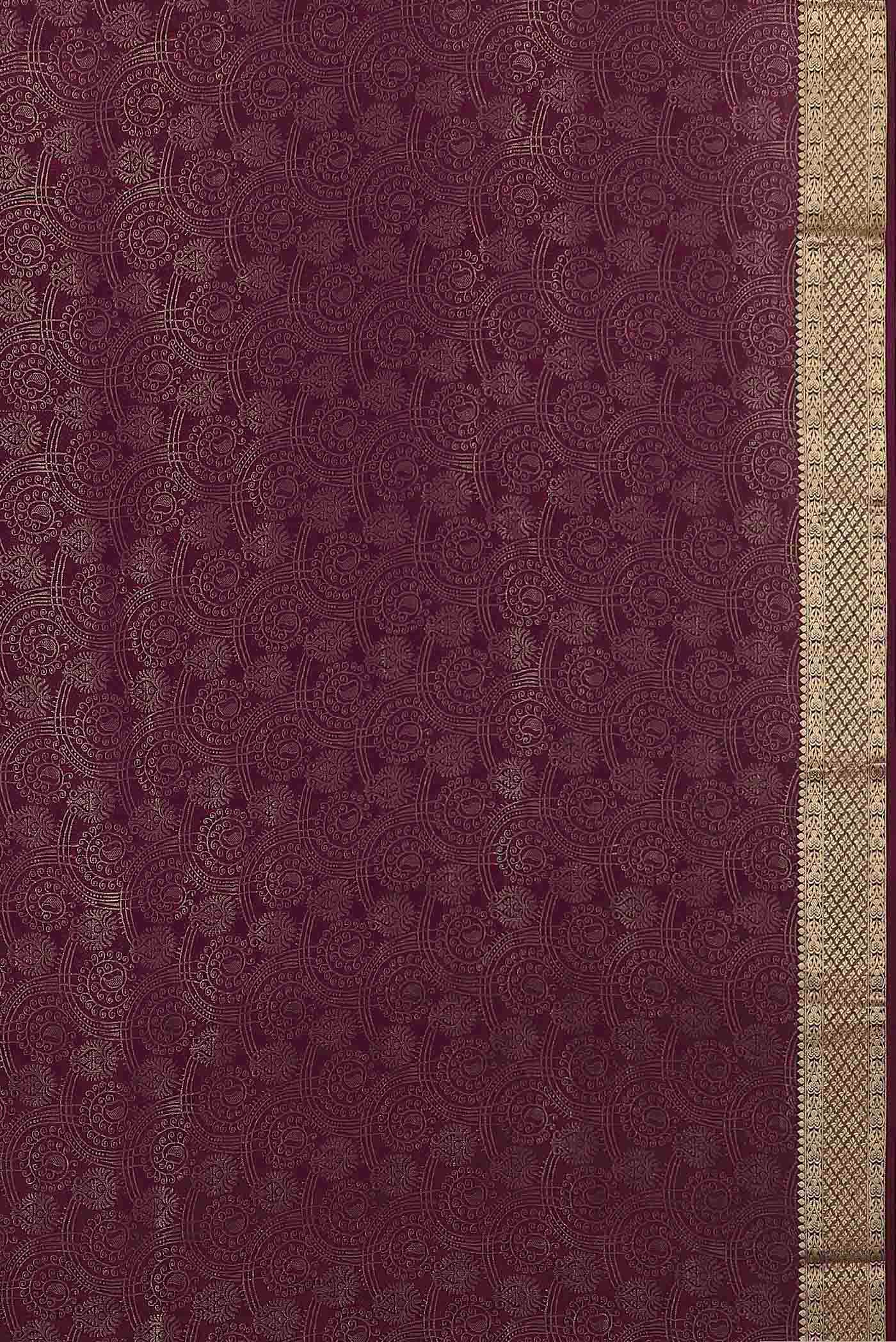 Purple Mysore Crepe Saree