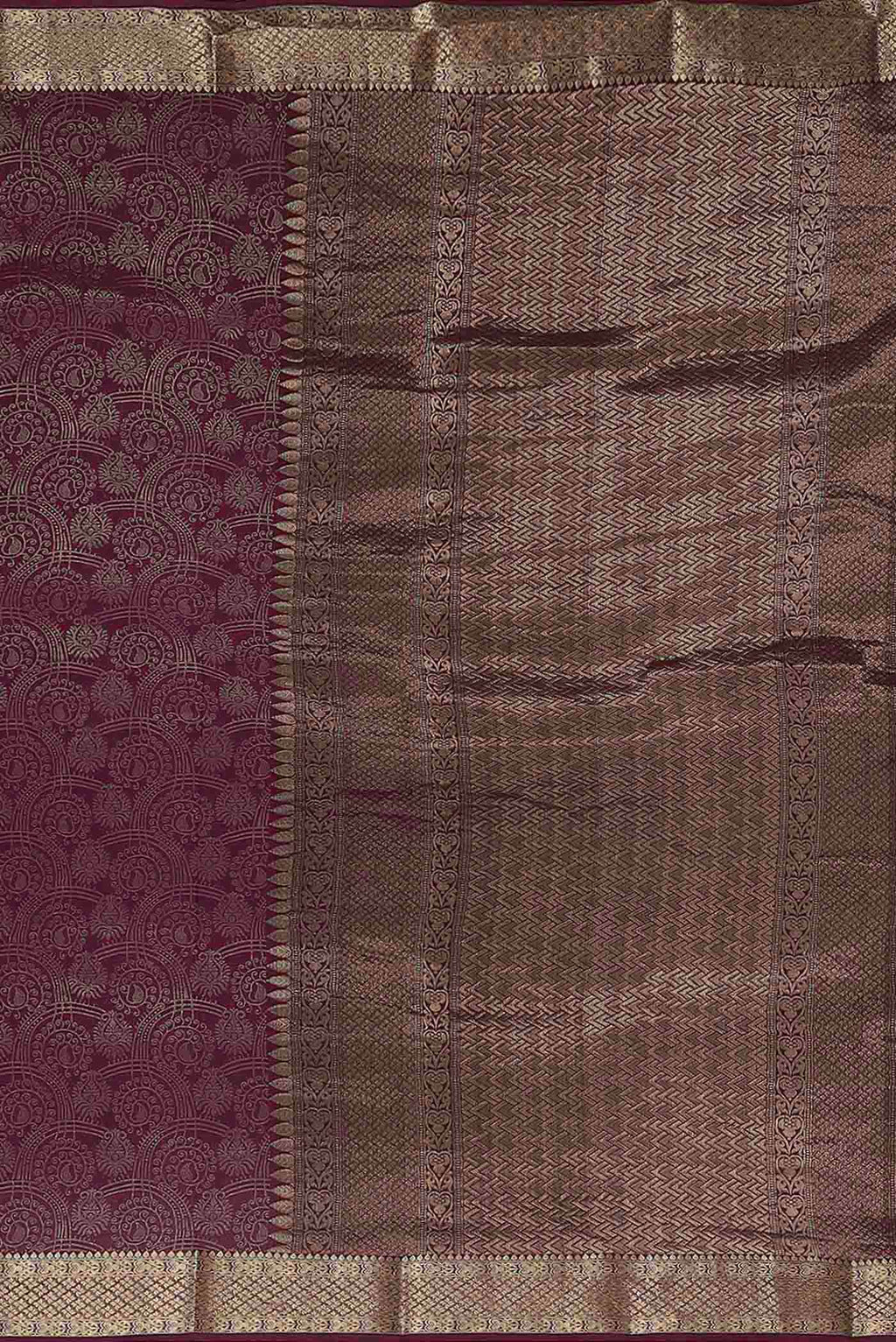 Purple Mysore Crepe Saree