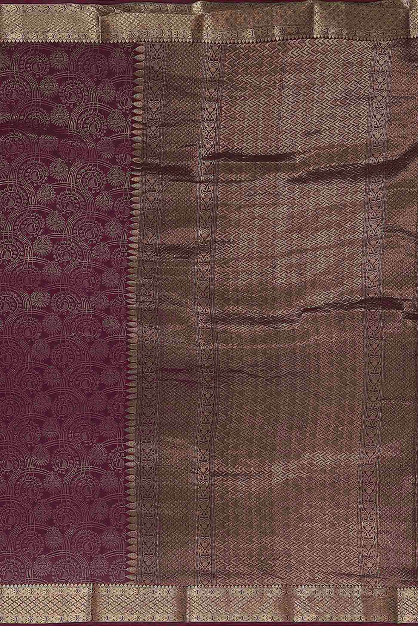 Purple Mysore Crepe Saree