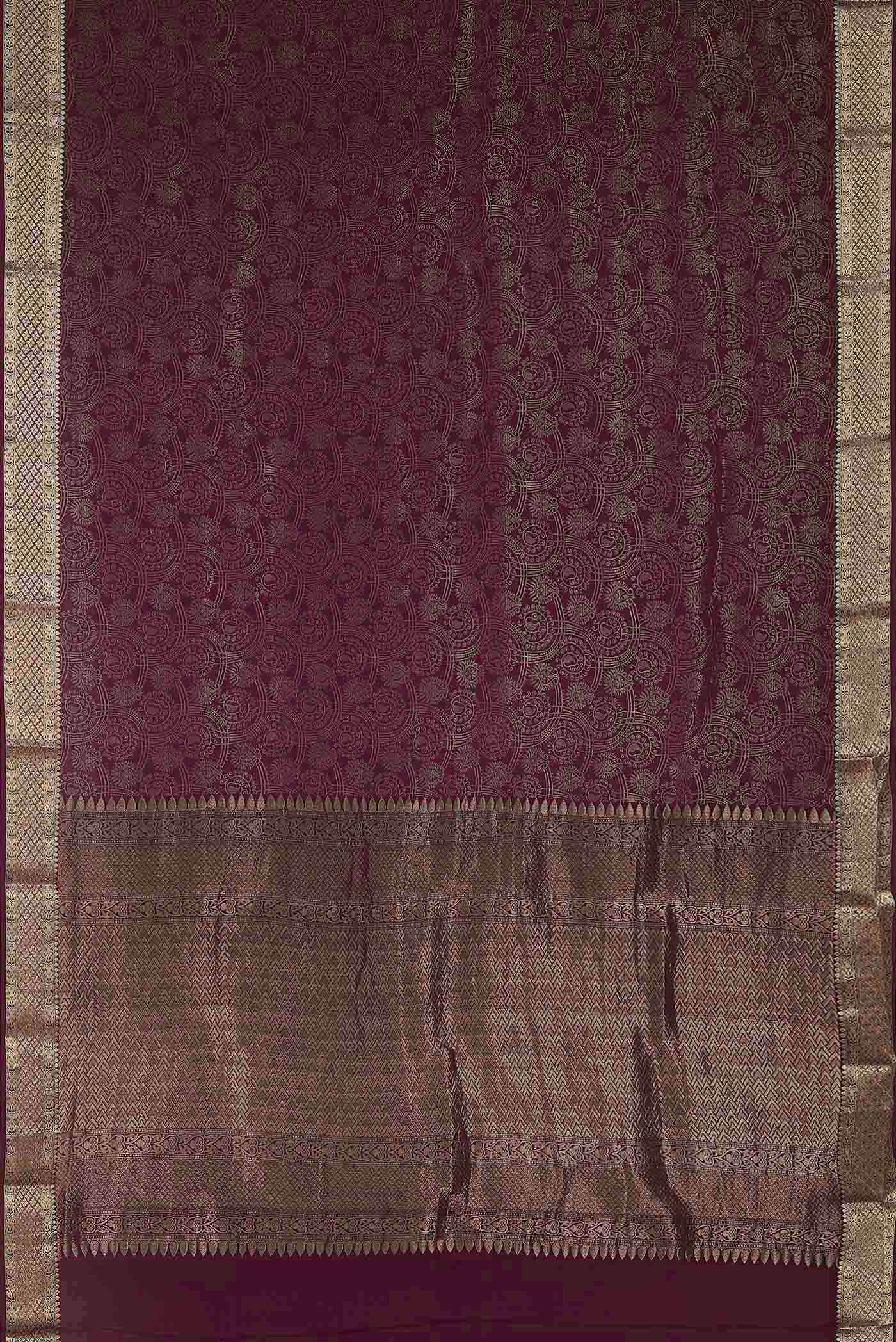 Purple Mysore Crepe Saree