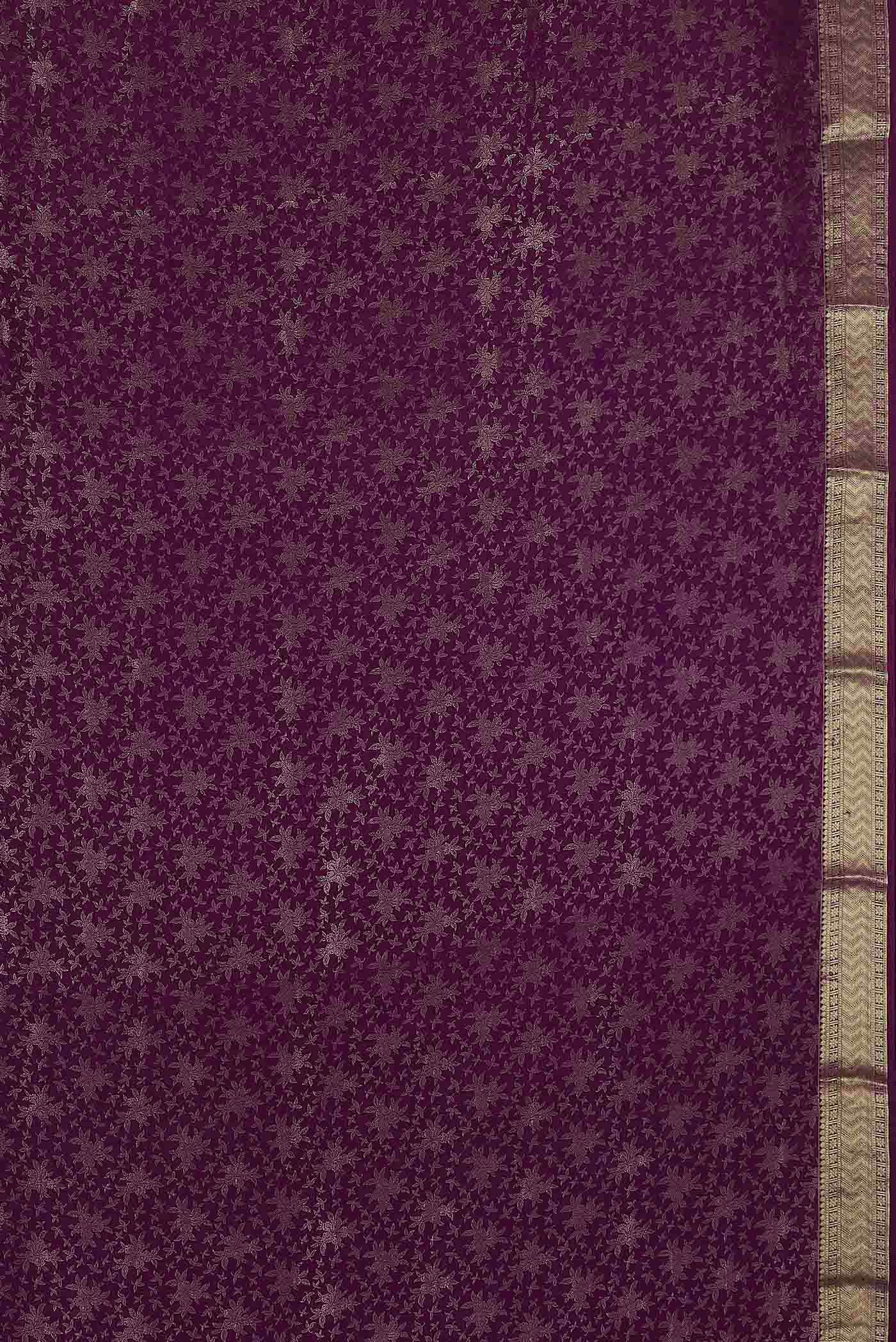 Purple Mysore Crepe Saree