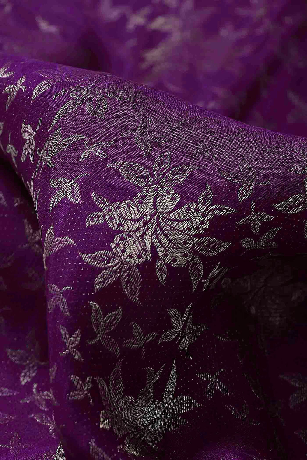 Purple Mysore Crepe Saree