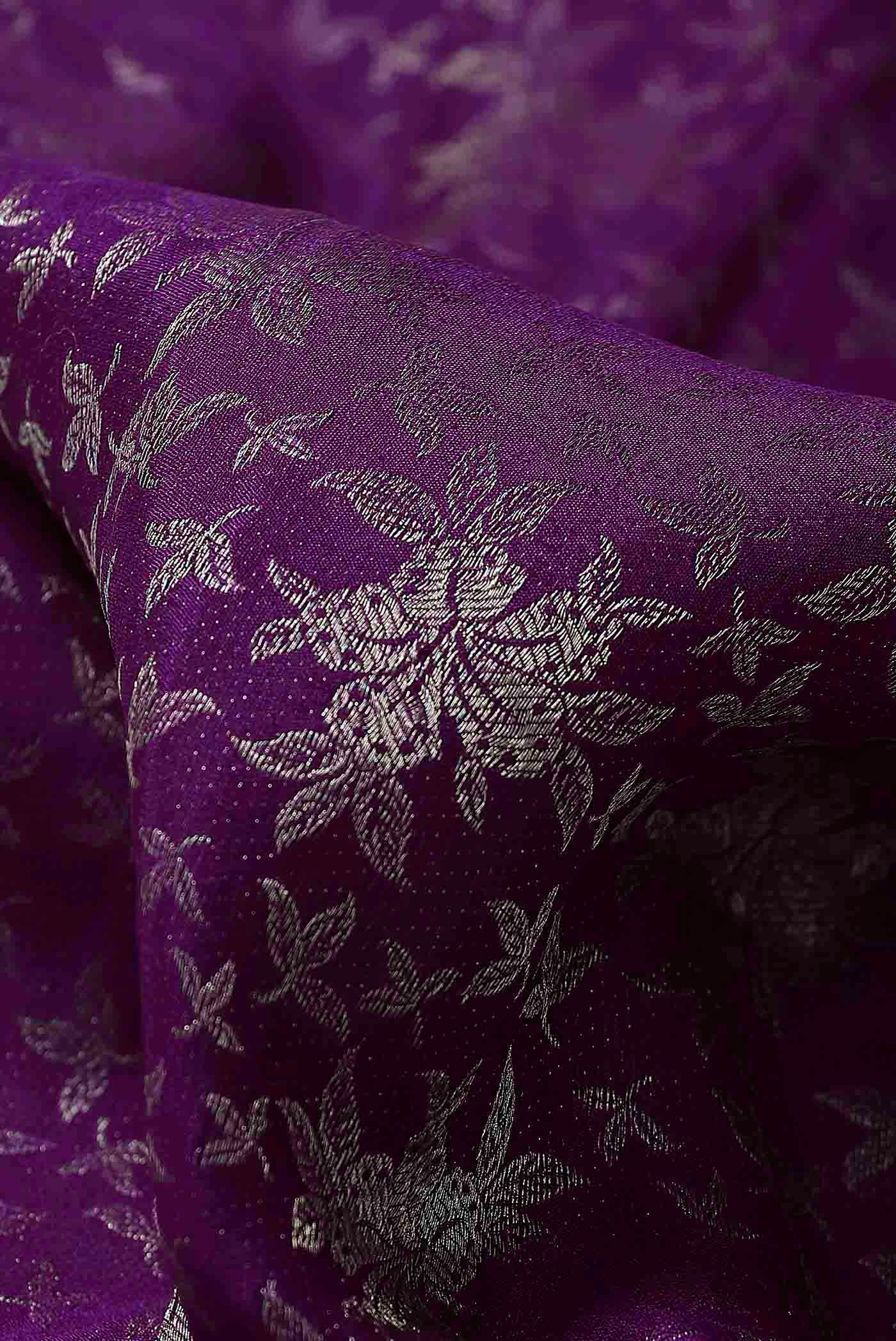 Purple Mysore Crepe Saree