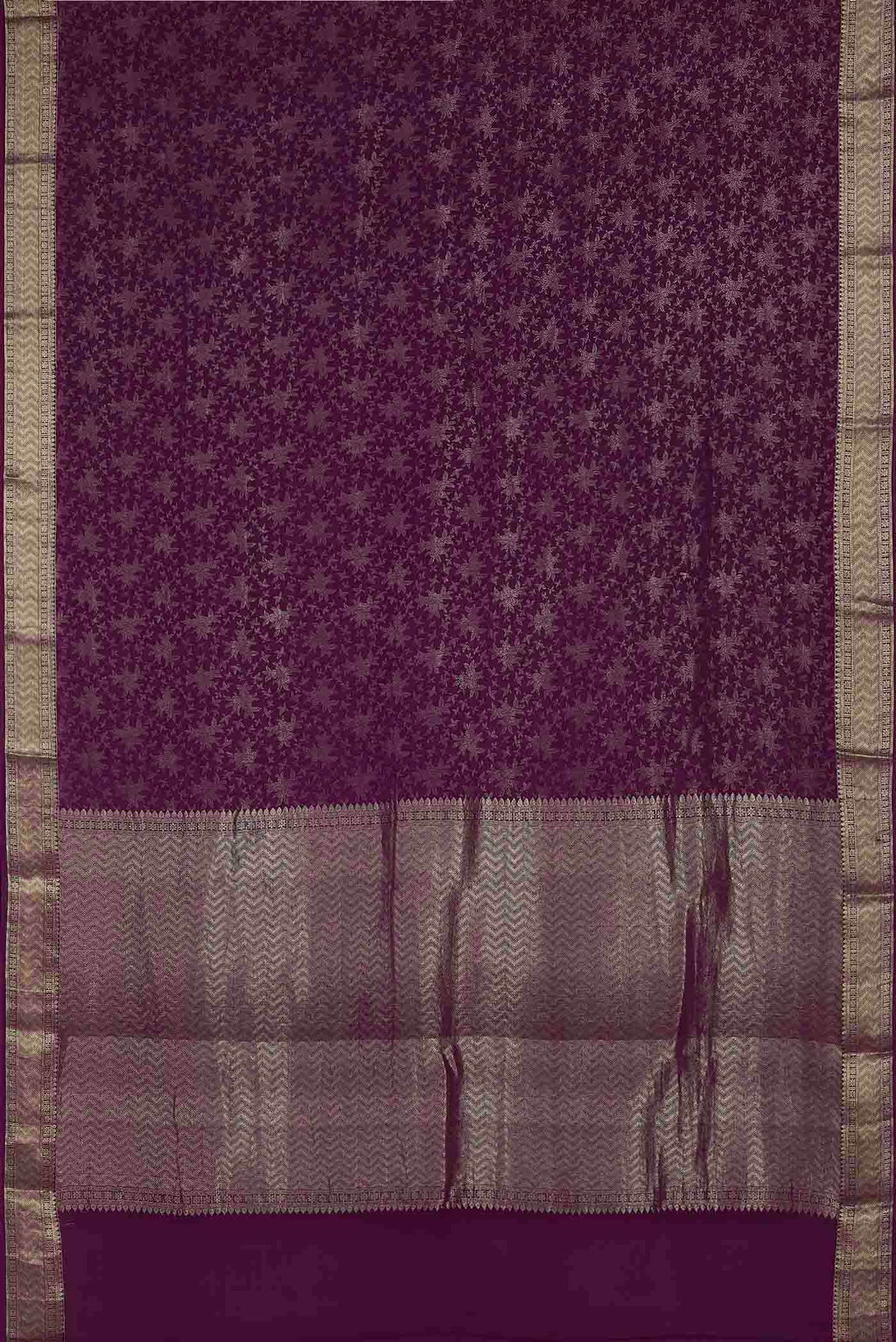 Purple Mysore Crepe Saree