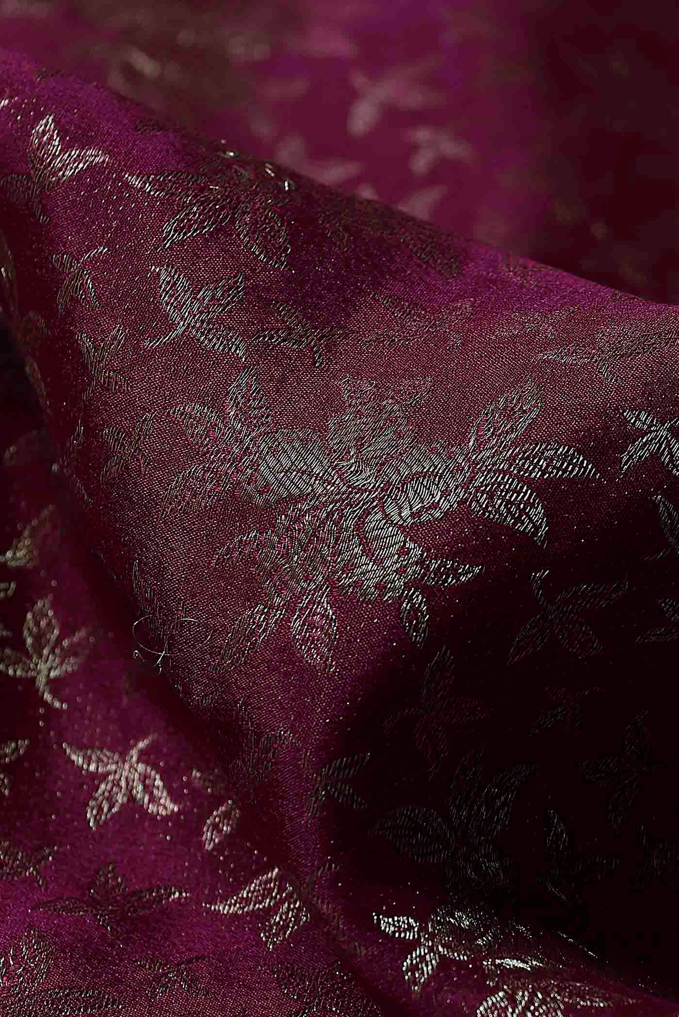 Maroon Mysore Crepe Saree