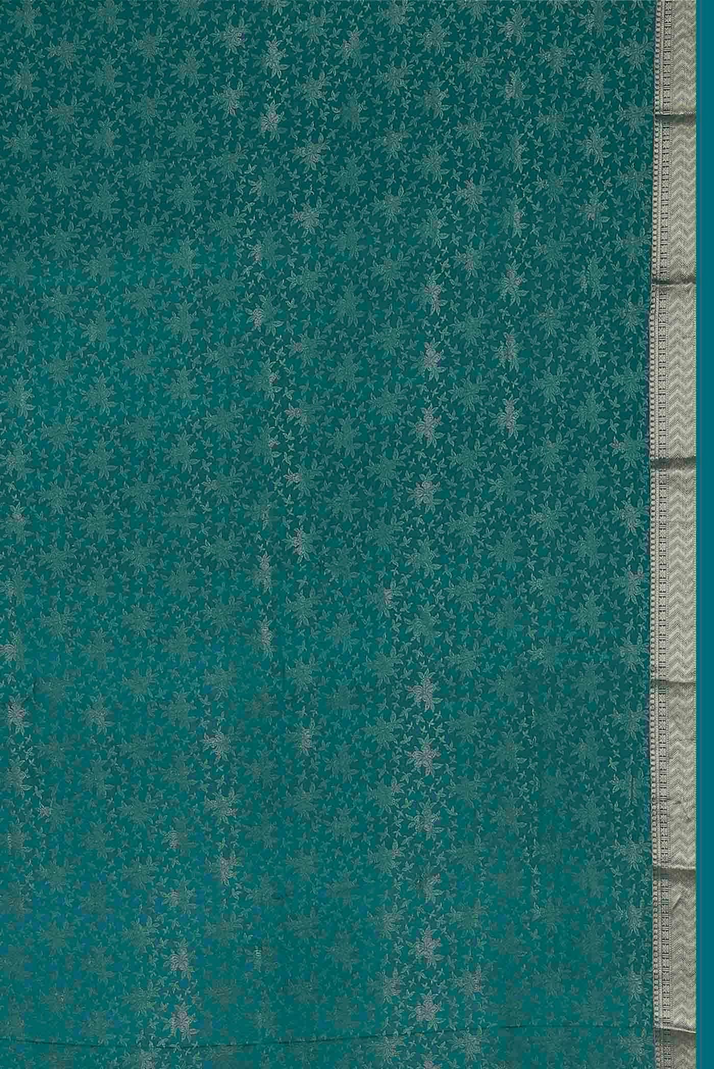 Blue Mysore Crepe Saree