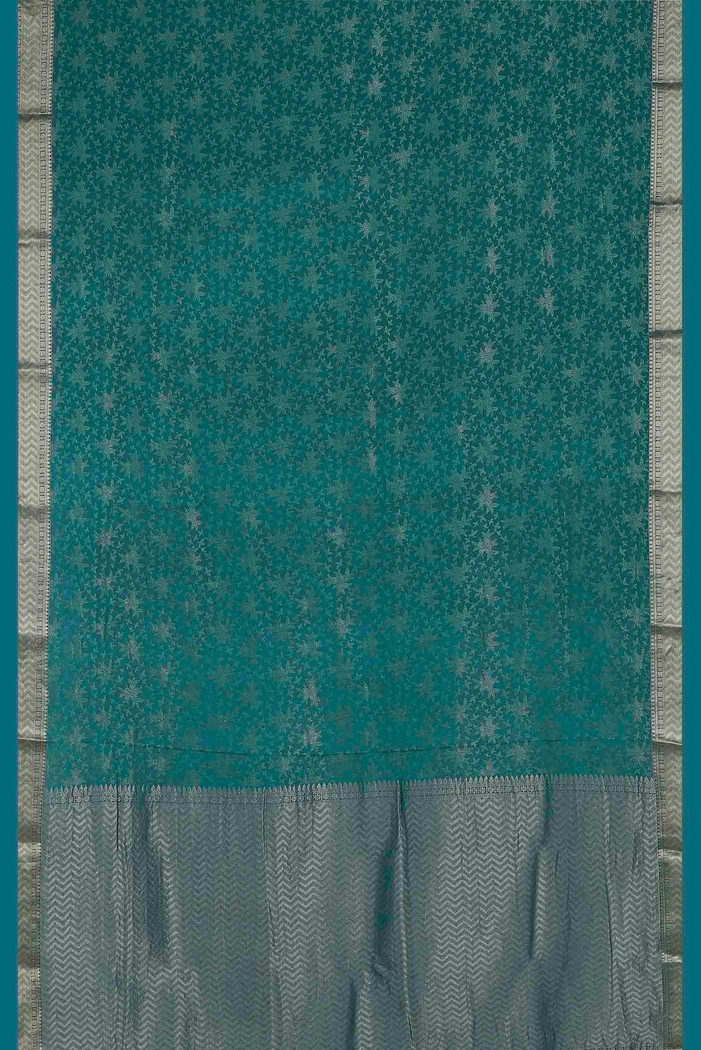 Blue Mysore Crepe Saree