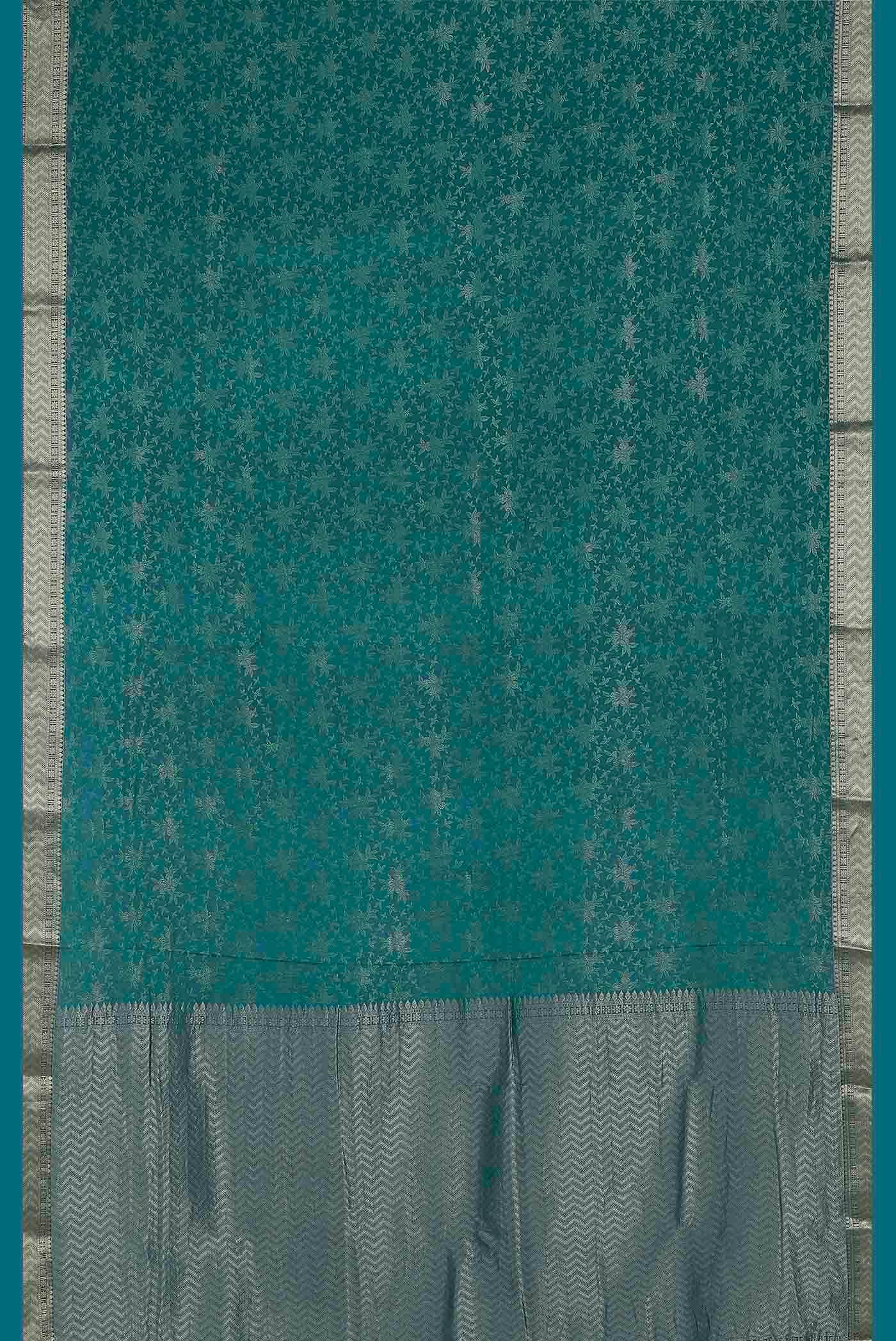 Blue Mysore Crepe Saree