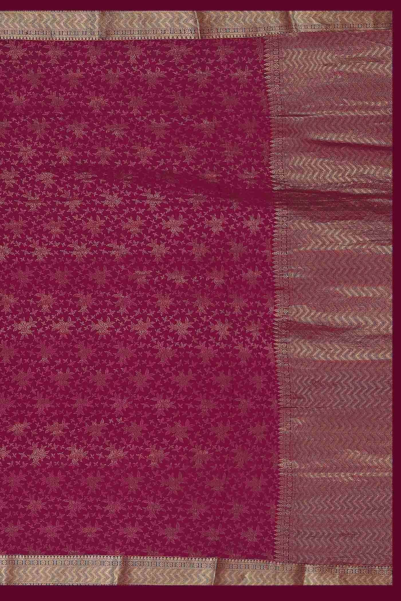 Pink Mysore Crepe Saree