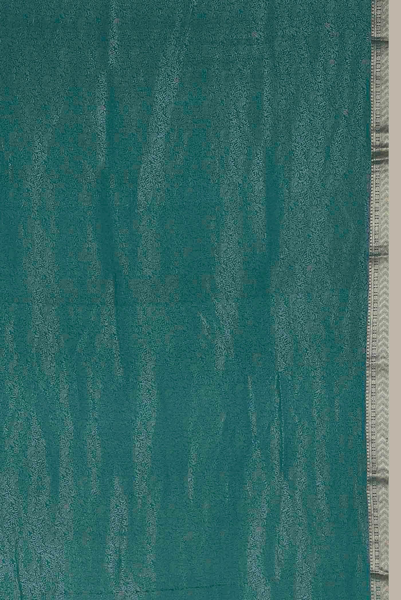 Blue Mysore Crepe Saree