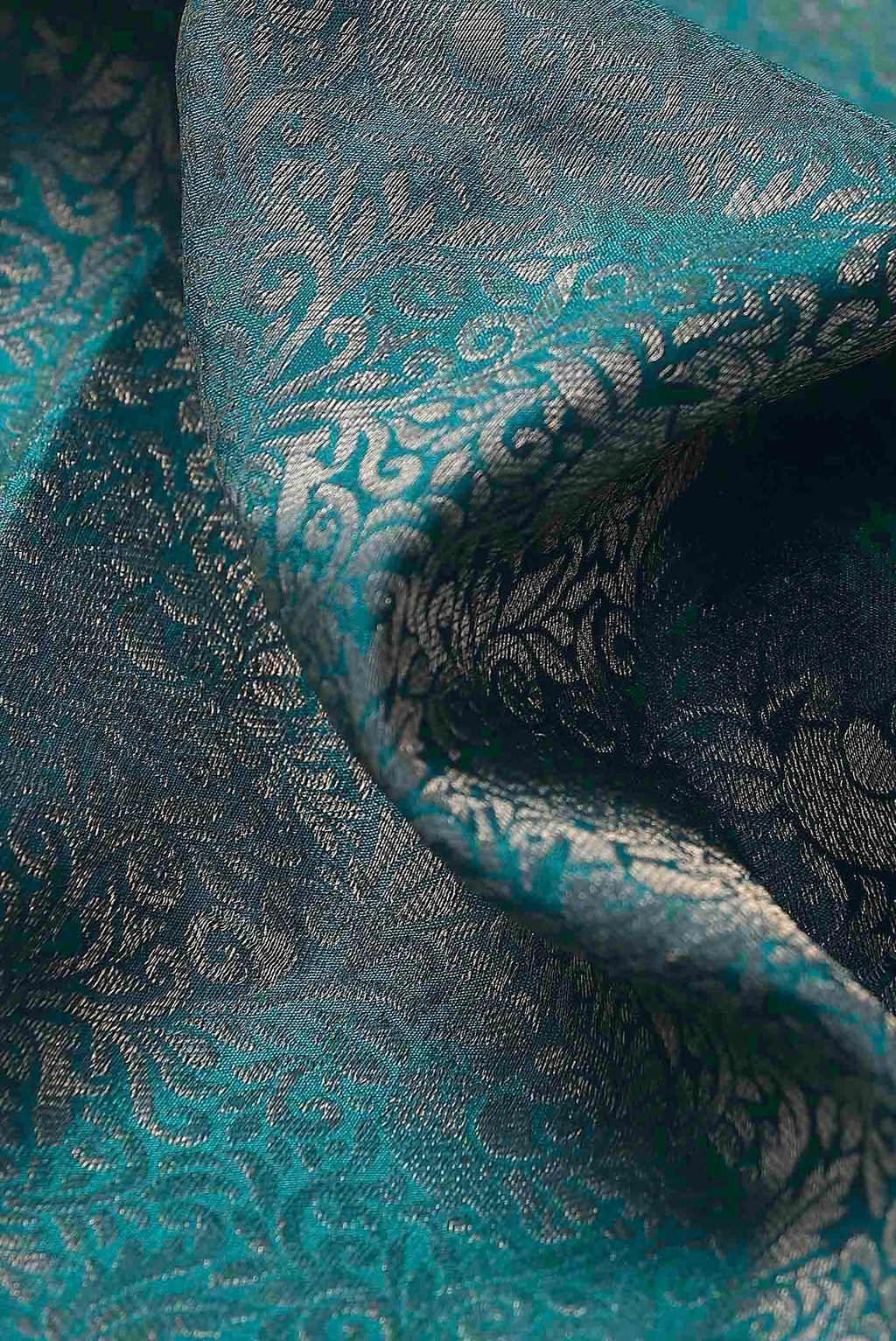 Blue Mysore Crepe Saree
