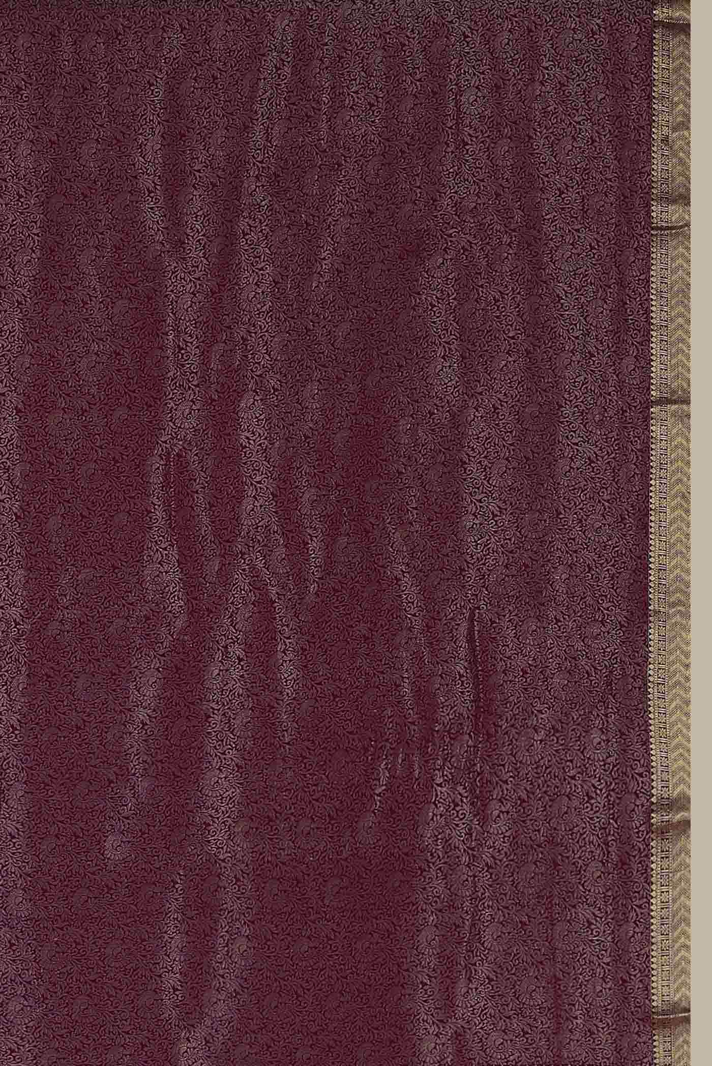 Purple Mysore Crepe Saree