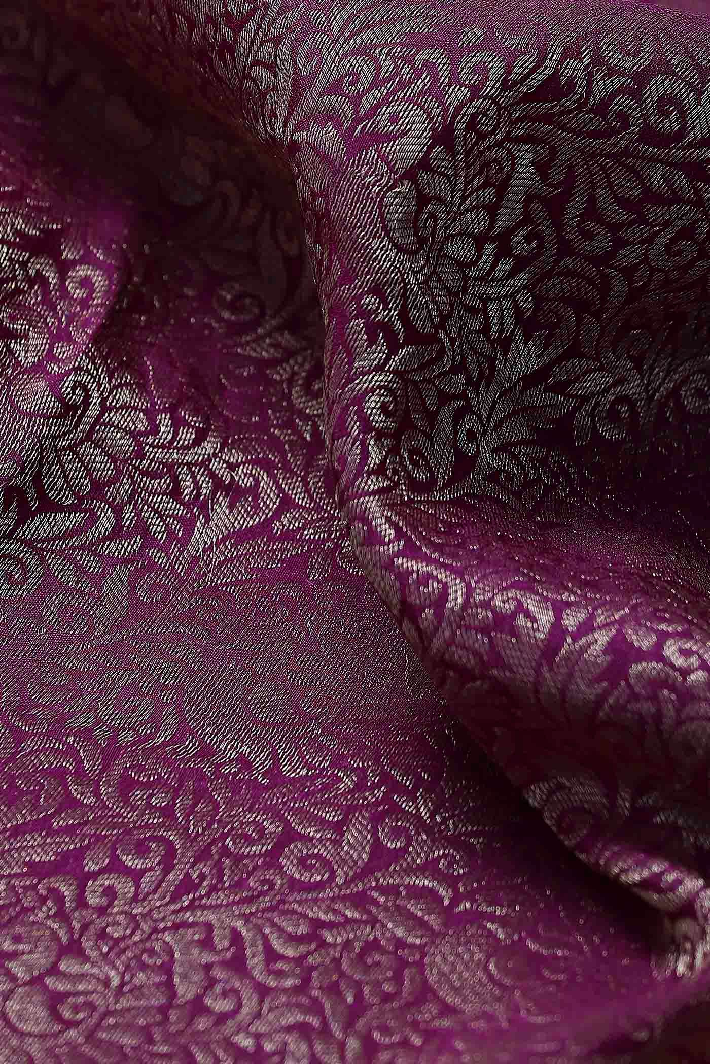 Purple Mysore Crepe Saree