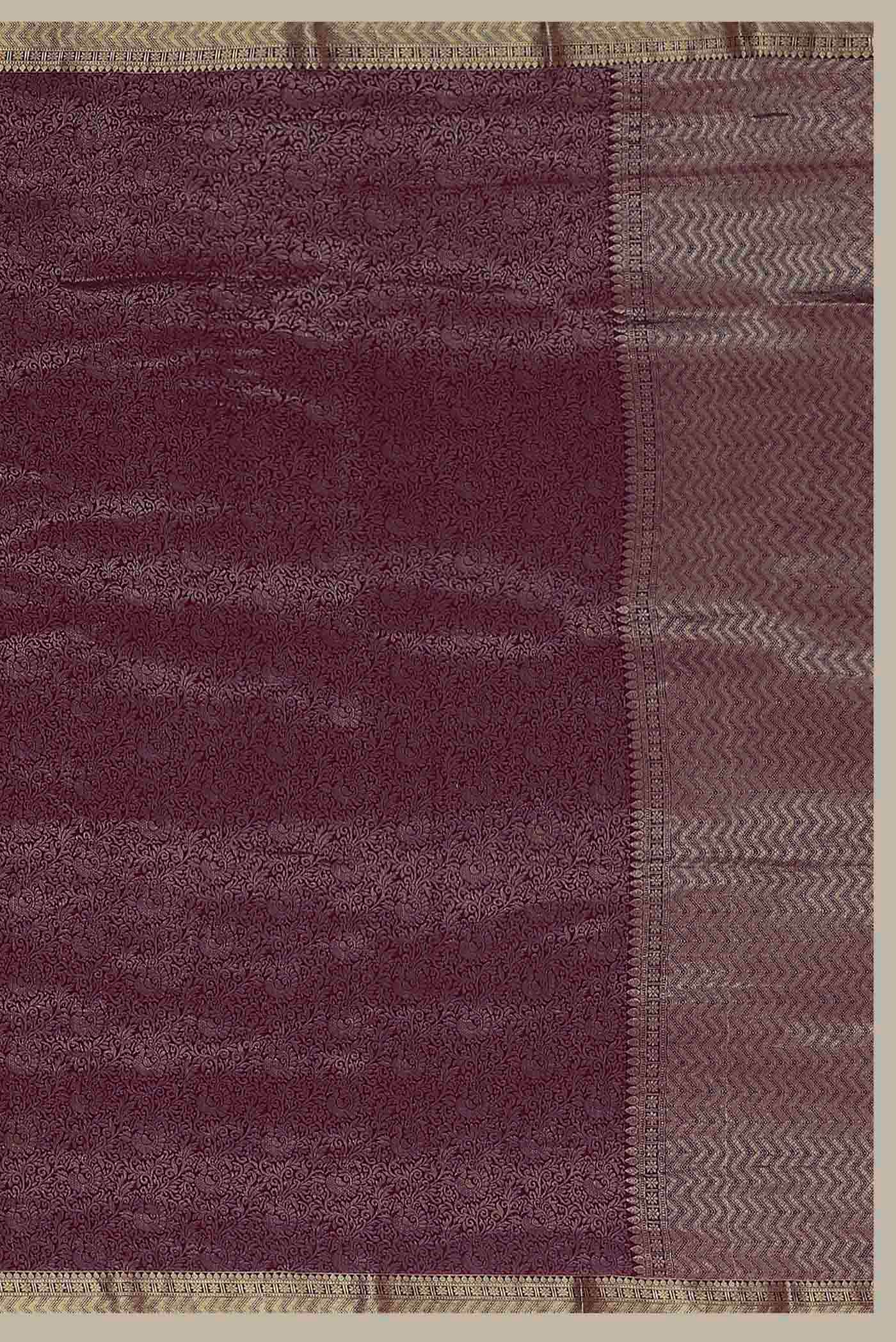Purple Mysore Crepe Saree