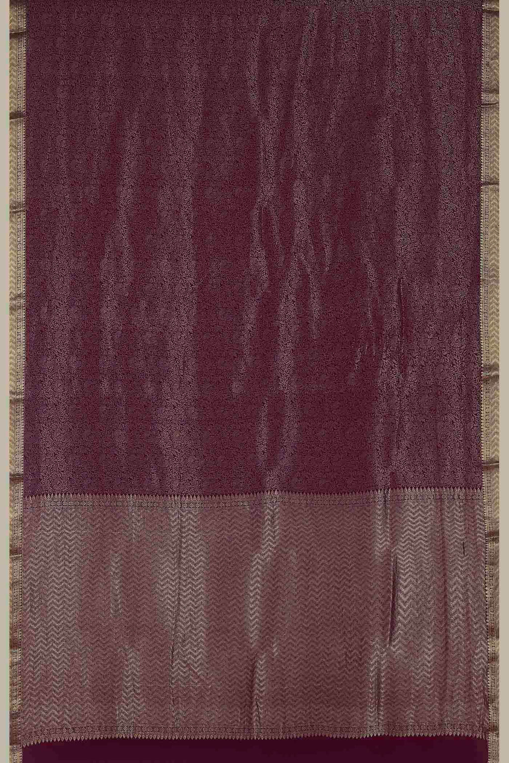 Purple Mysore Crepe Saree