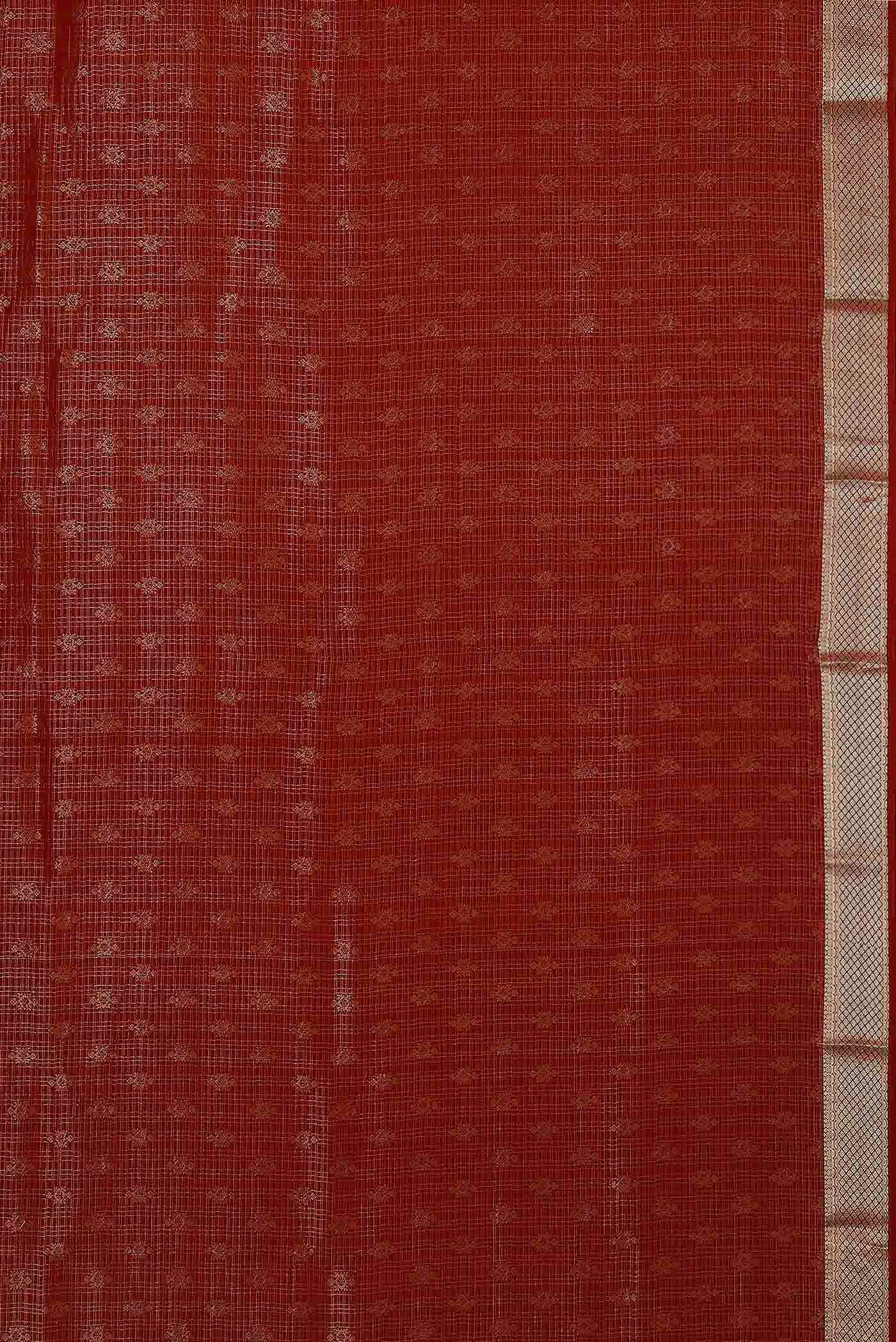 Maroon Mysore Crepe Saree