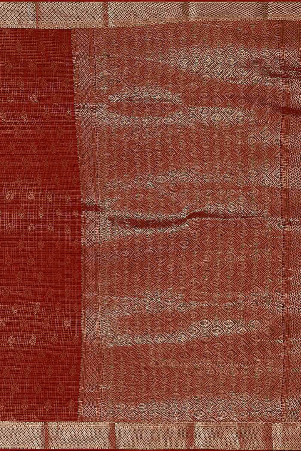 Maroon Mysore Crepe Saree