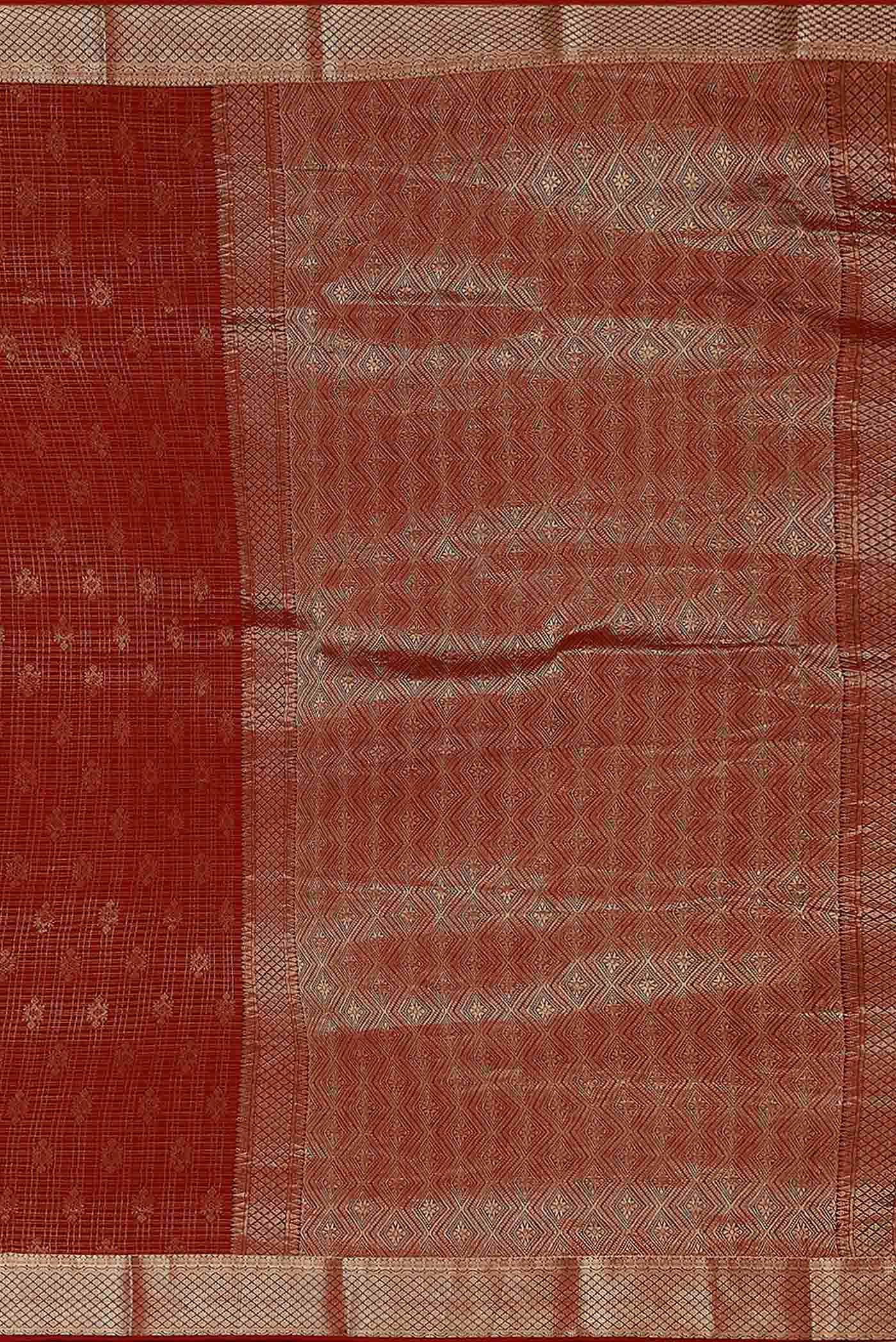 Maroon Mysore Crepe Saree