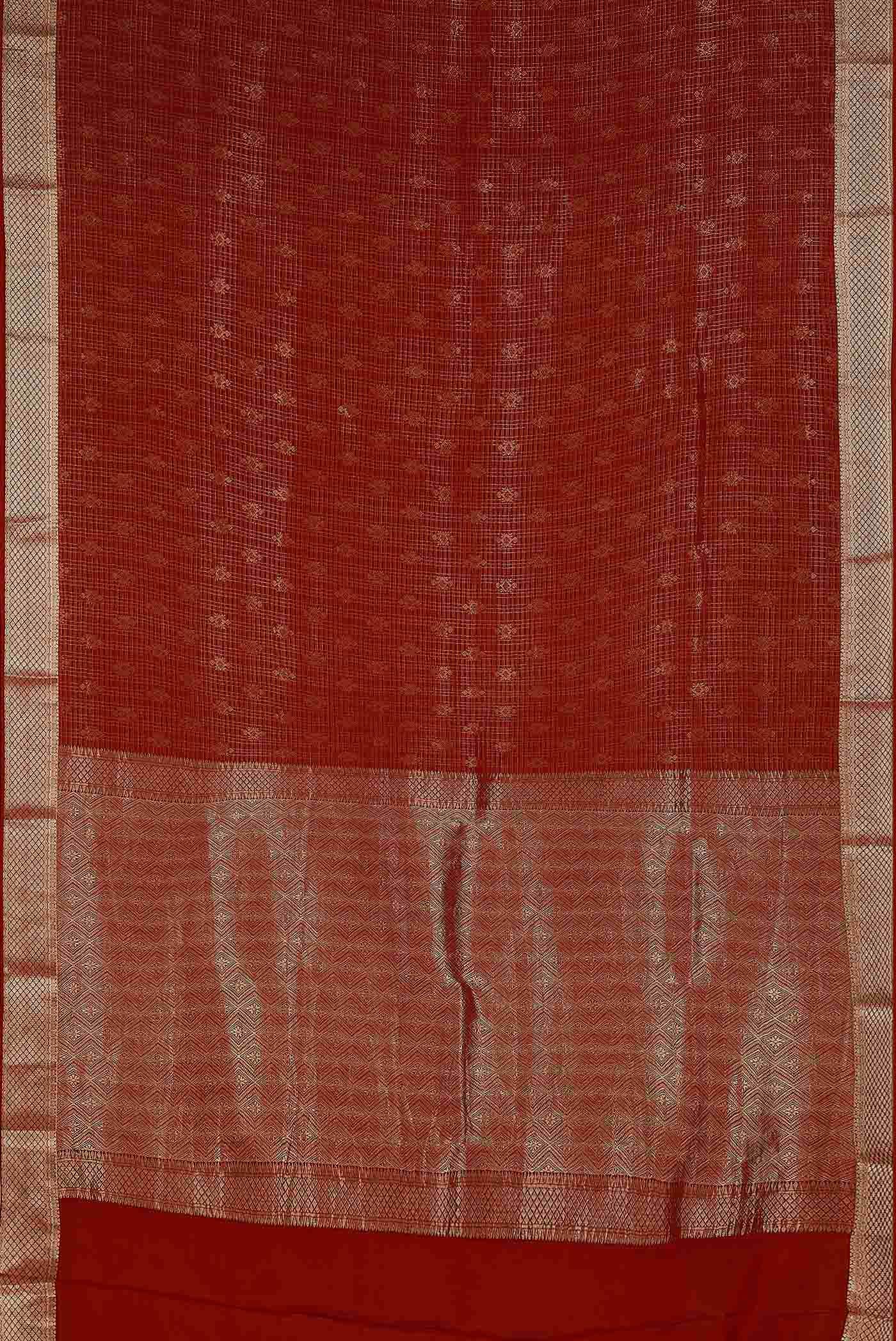 Maroon Mysore Crepe Saree