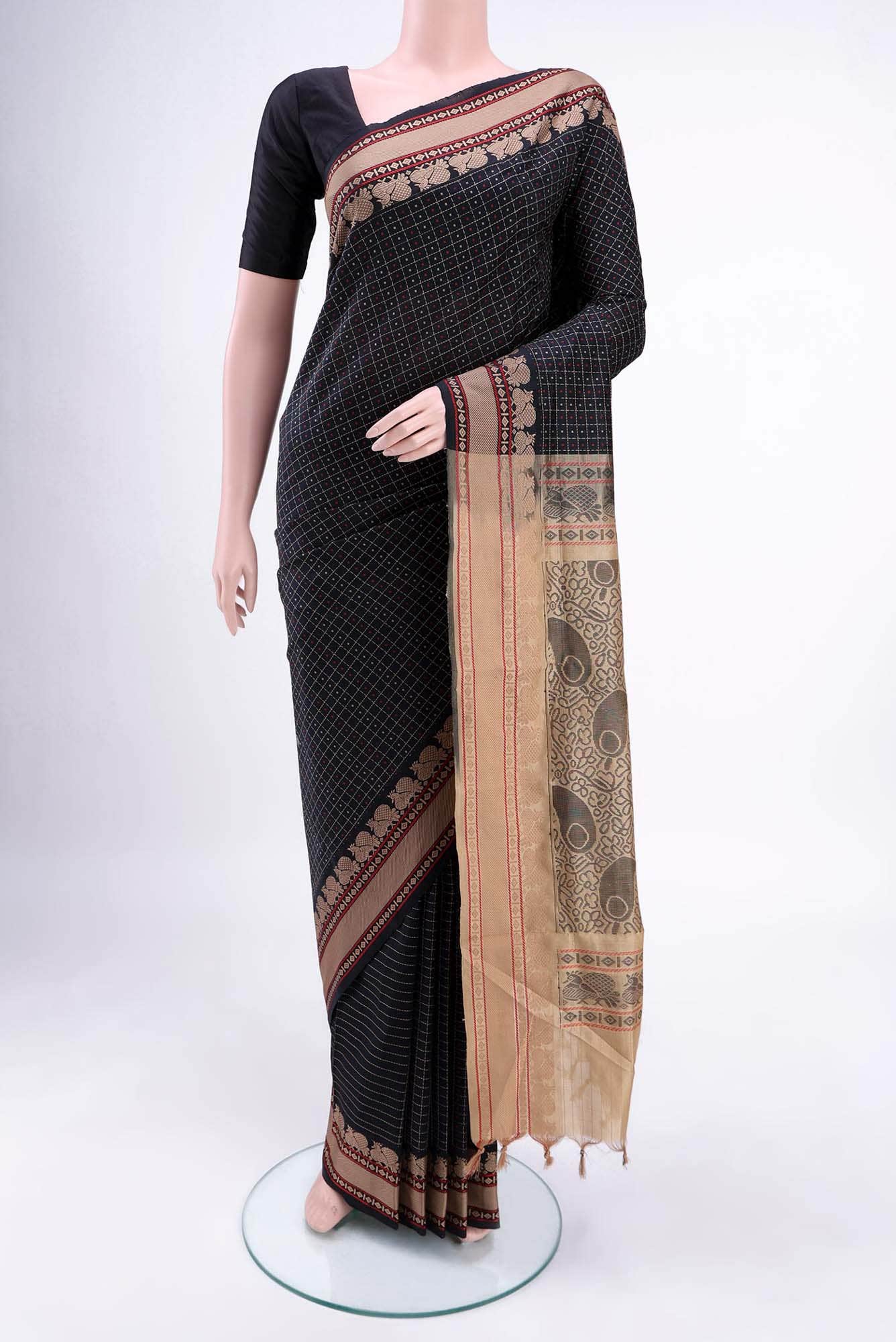 Golden Banarasi Silk Saree