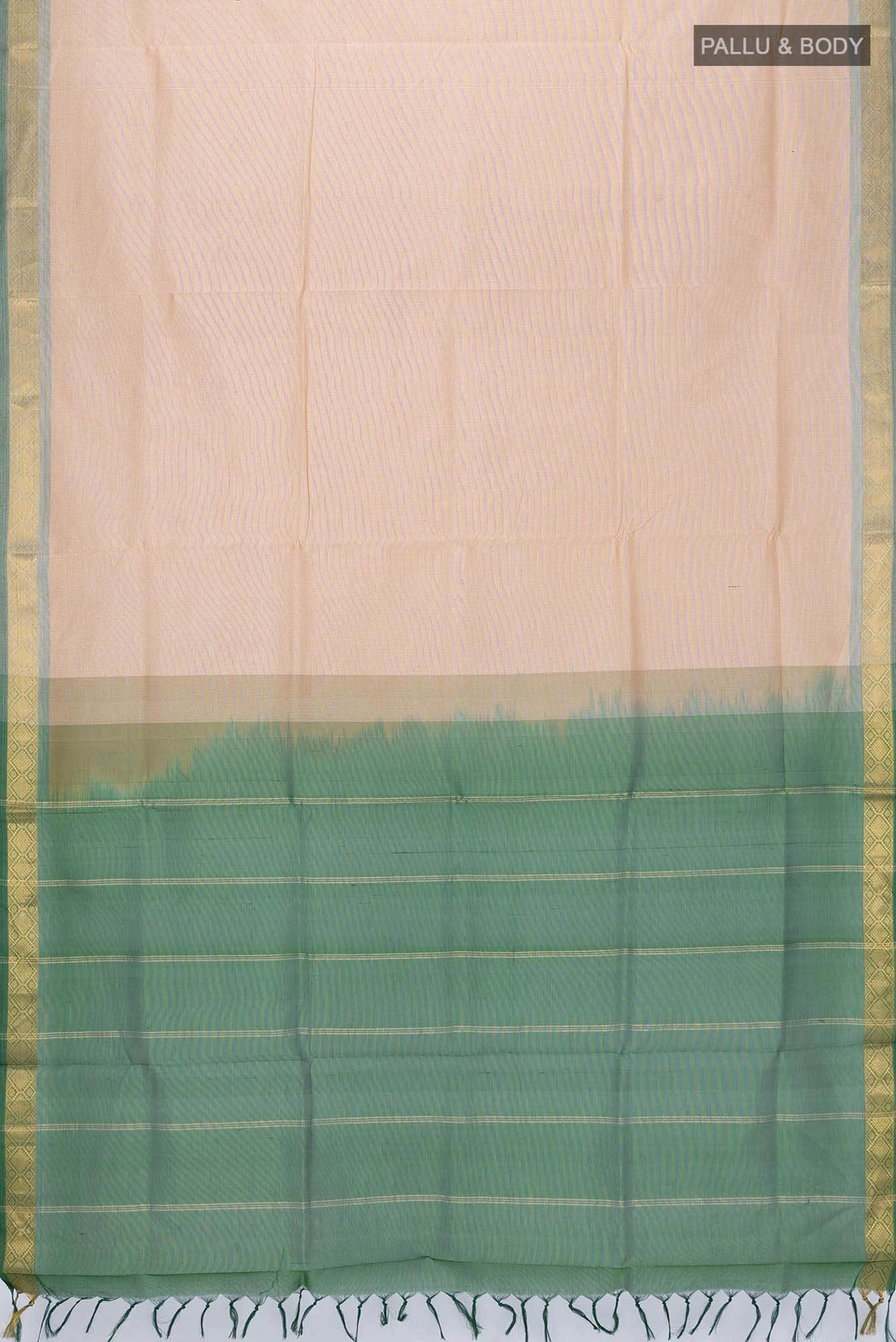 Beige Blended Silk Cotton Saree