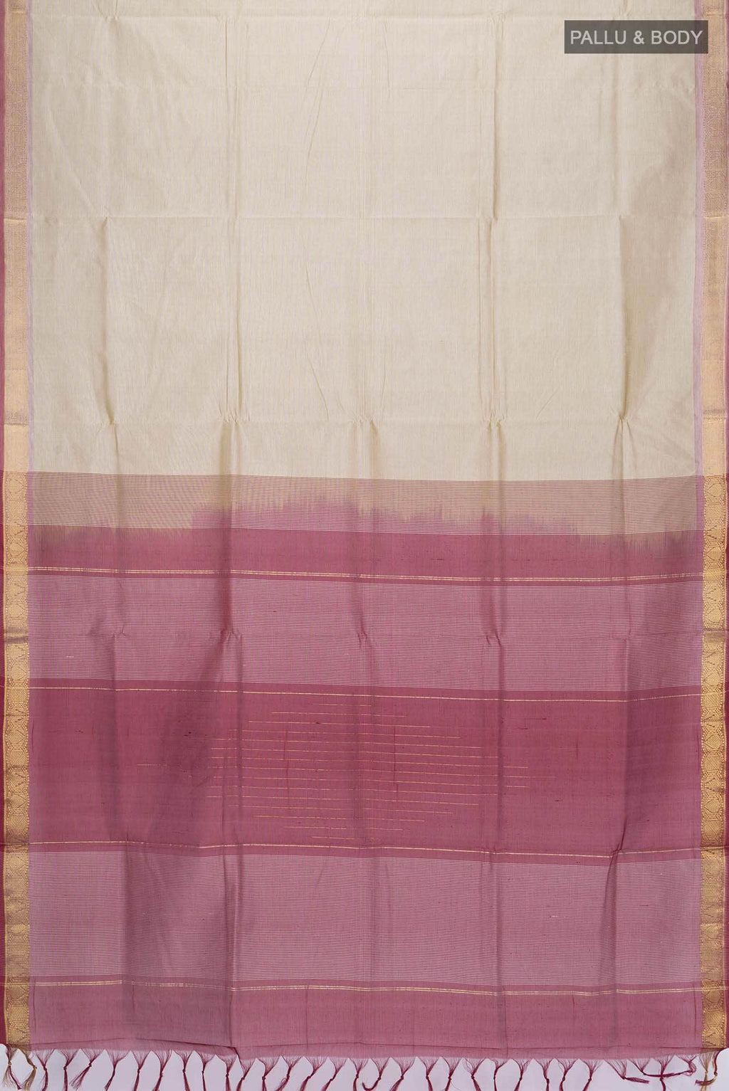Beige Silk Cotton Saree