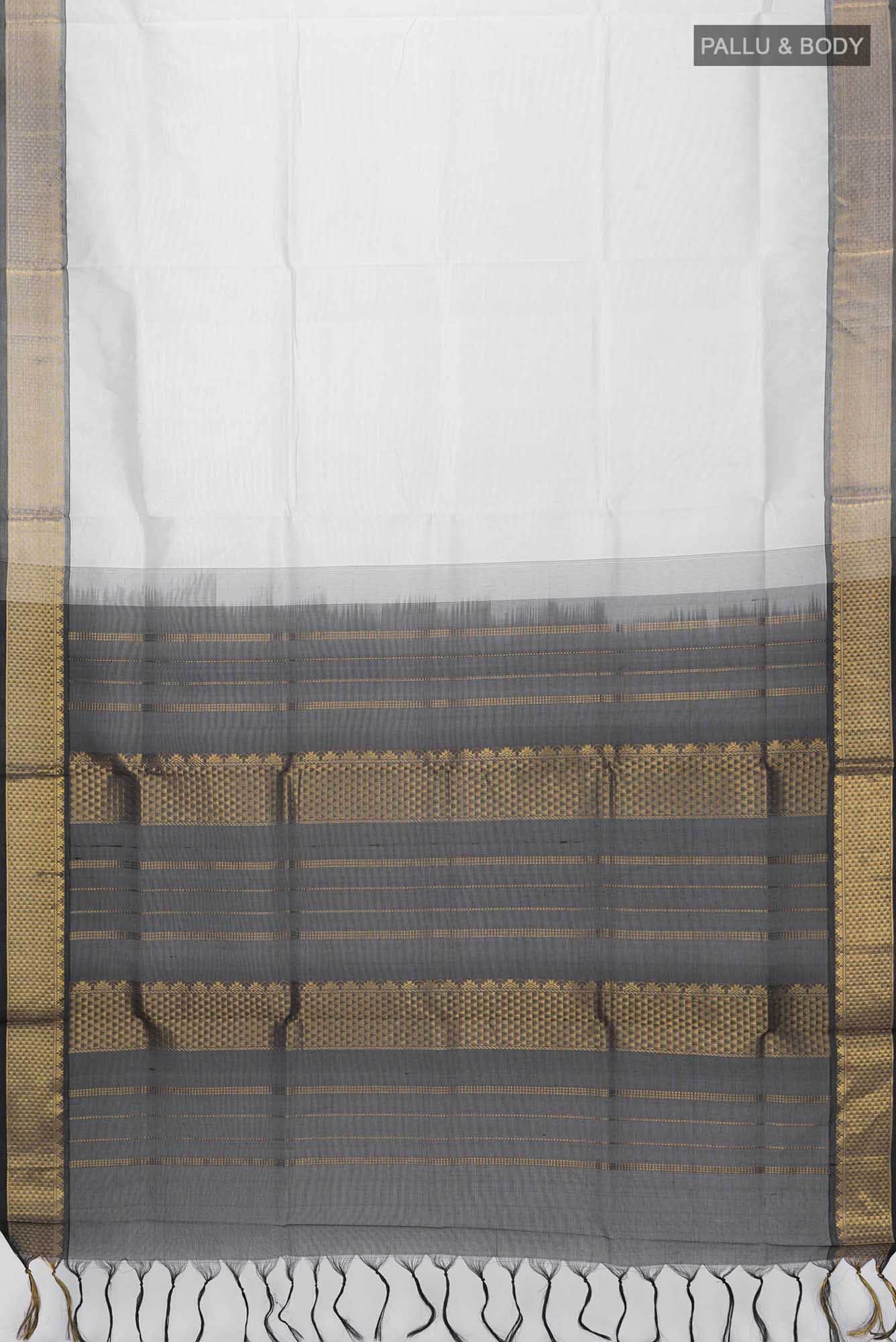 Beige Silk Cotton Saree