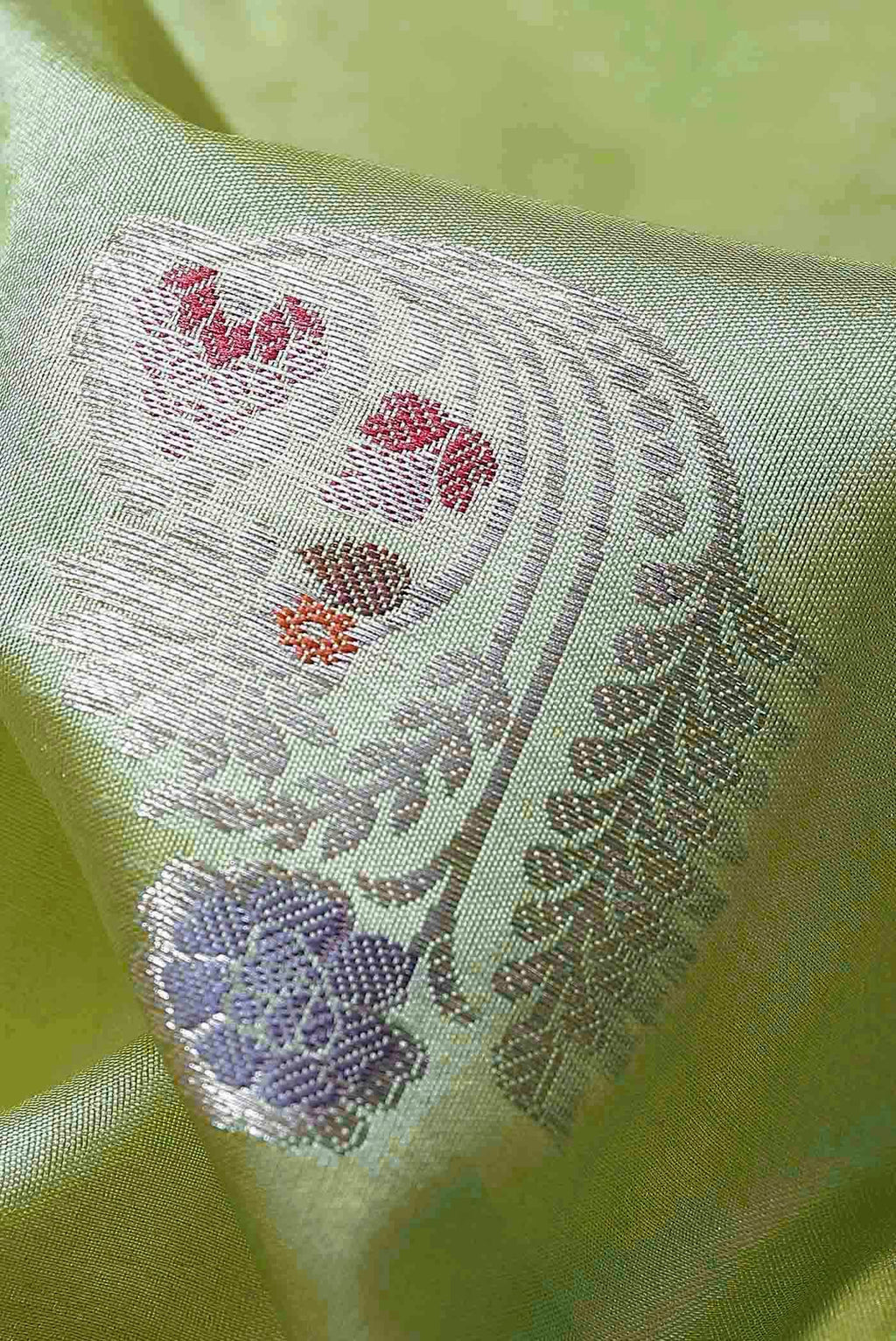 Green Banarasi Raw Silk Saree