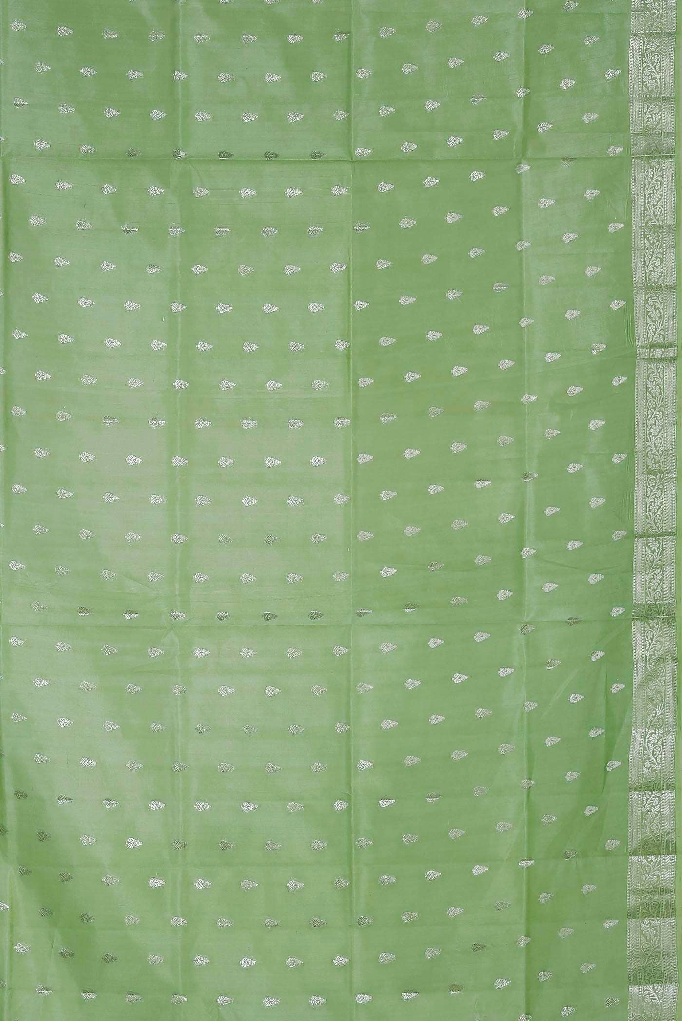 Green Banarasi Raw Silk Saree