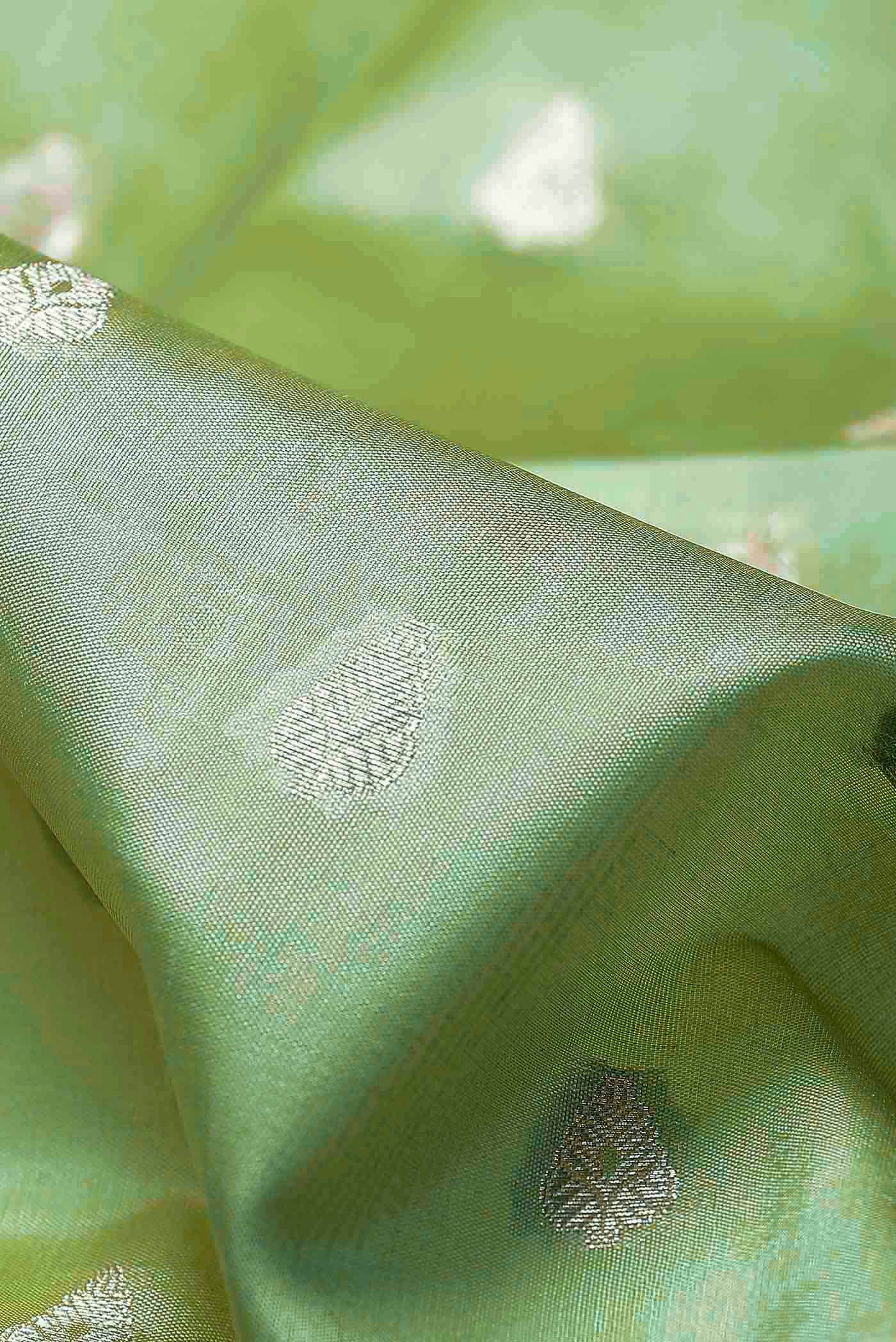 Green Banarasi Raw Silk Saree