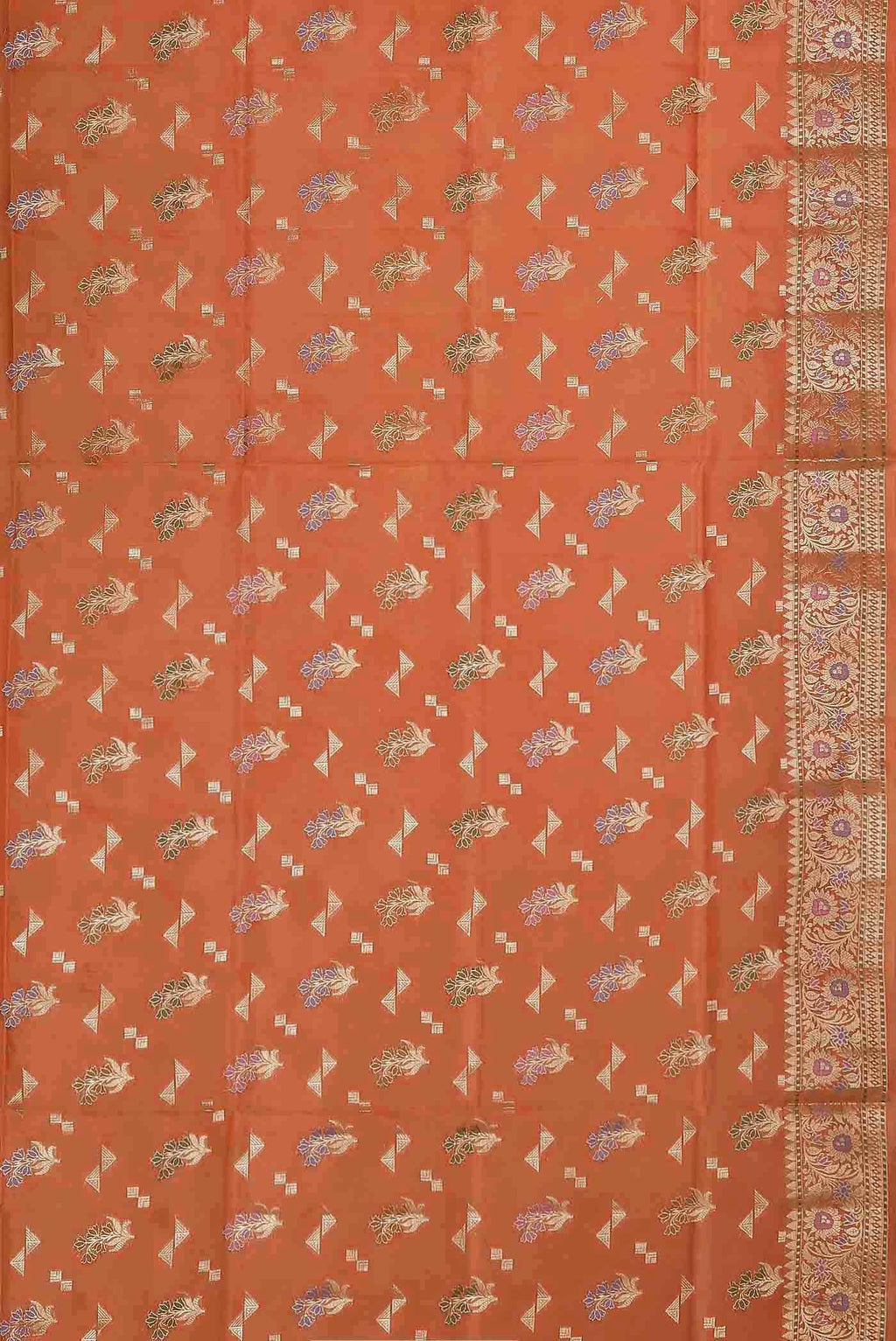 Peach Banarasi Raw Silk Saree