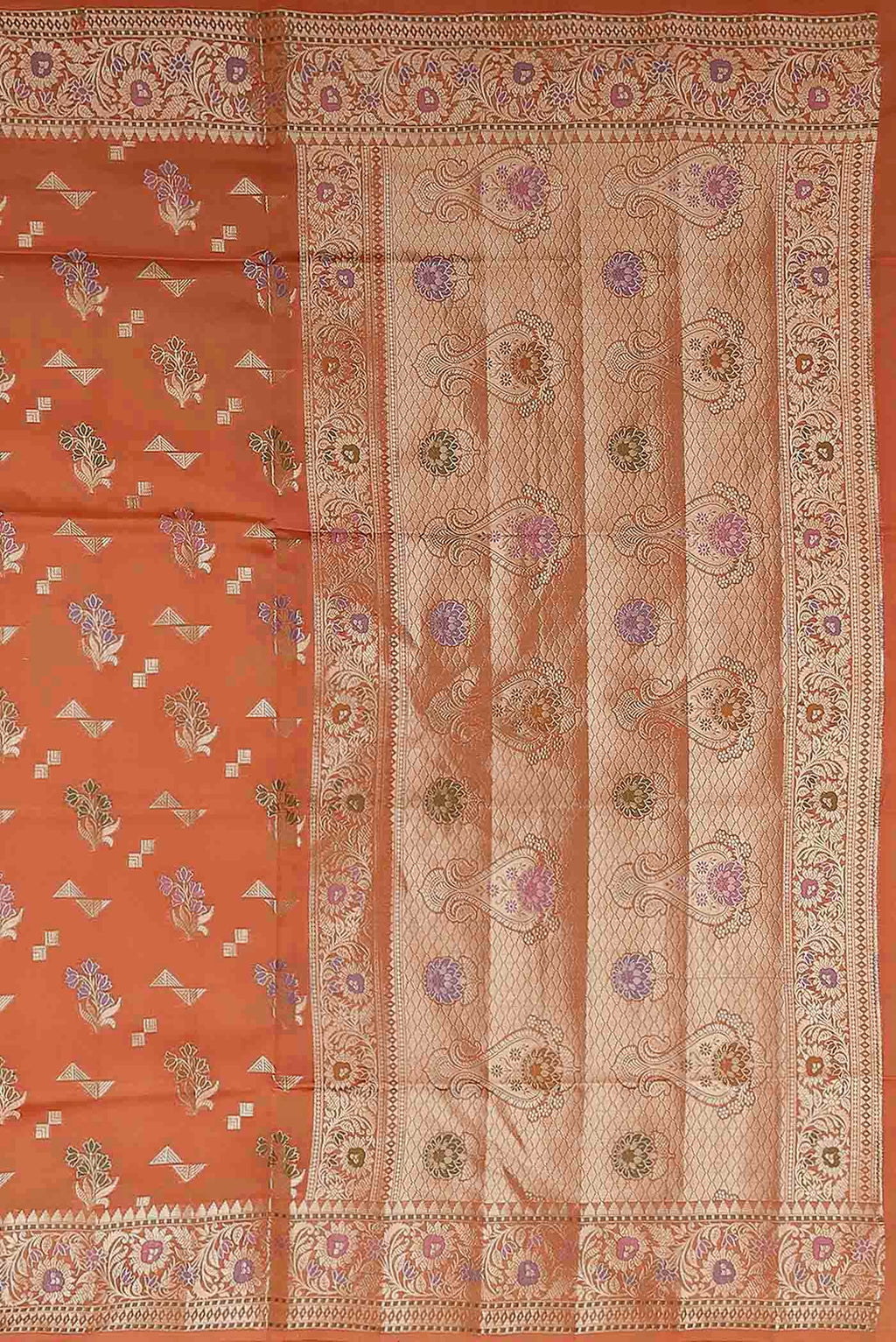 Peach Banarasi Raw Silk Saree