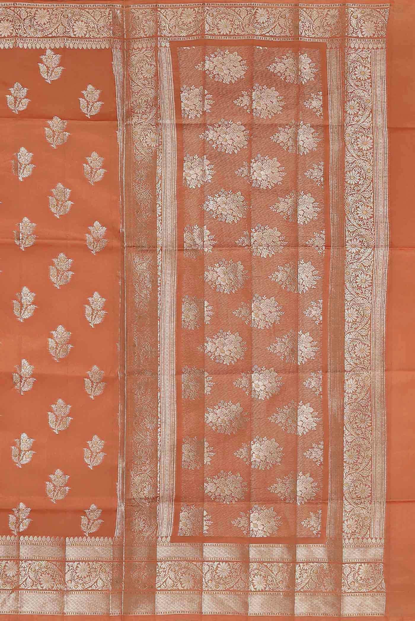 Peach Banarasi Raw Silk Saree
