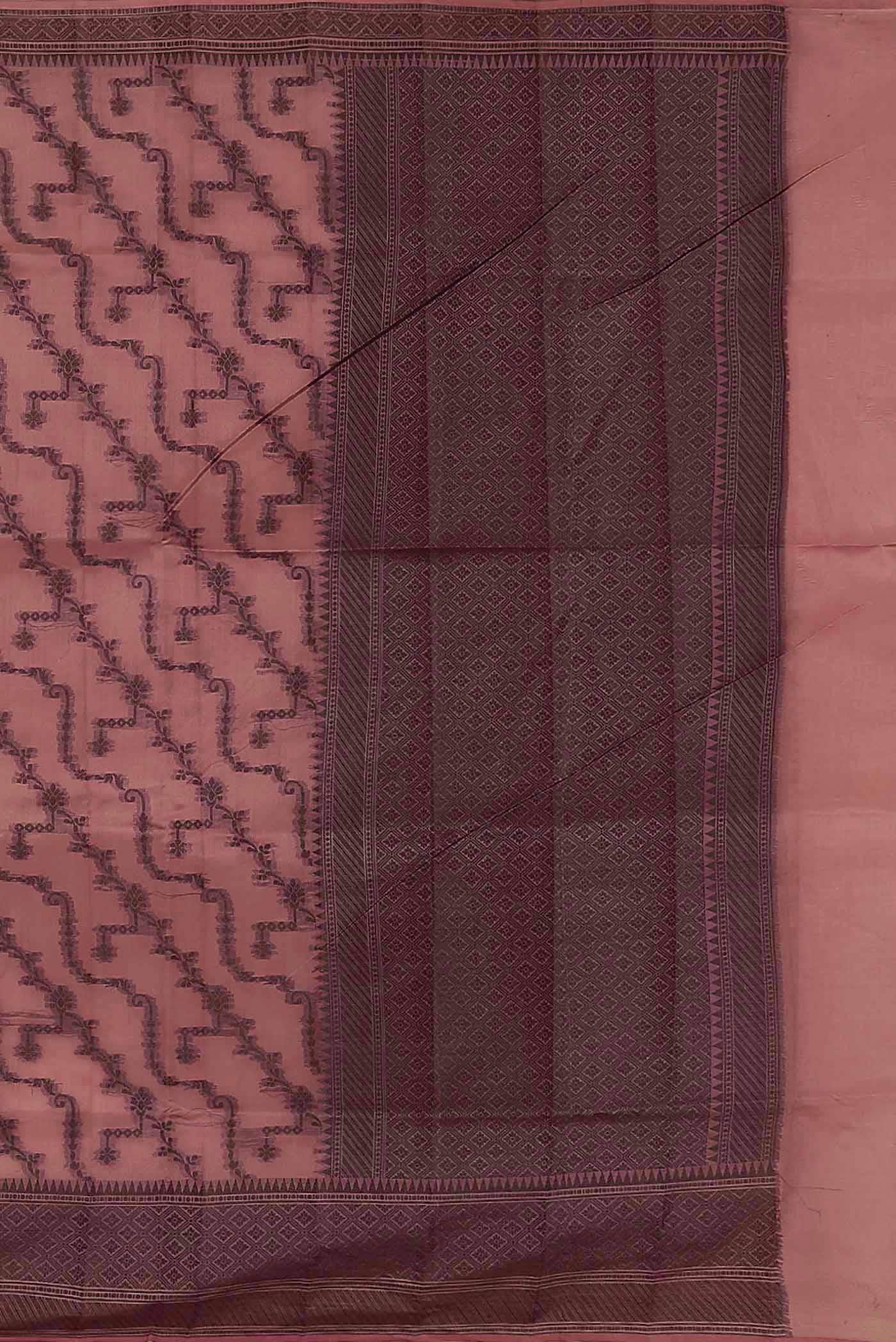 Pink Banarasi Tussar Silk Saree