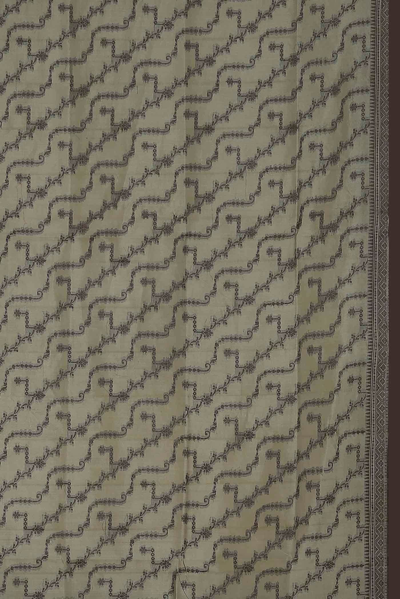 Beige Banarasi Tussar Silk Saree