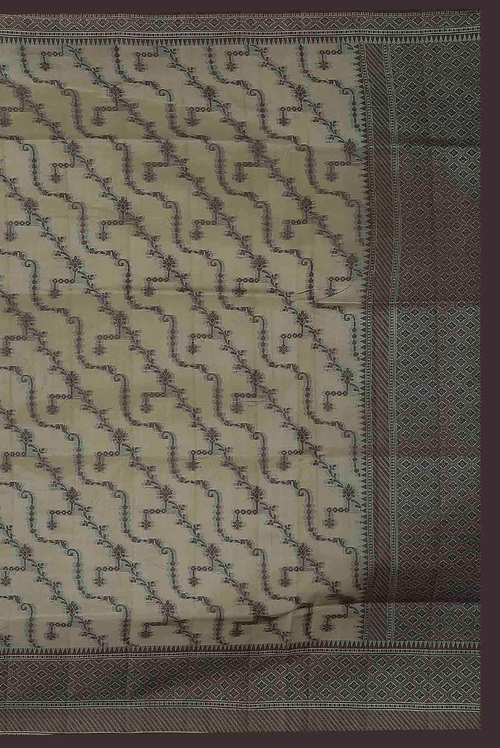 Beige Banarasi Tussar Silk Saree