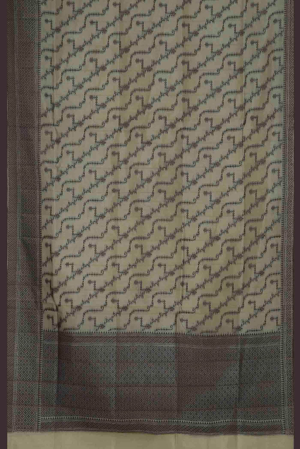 Beige Banarasi Tussar Silk Saree