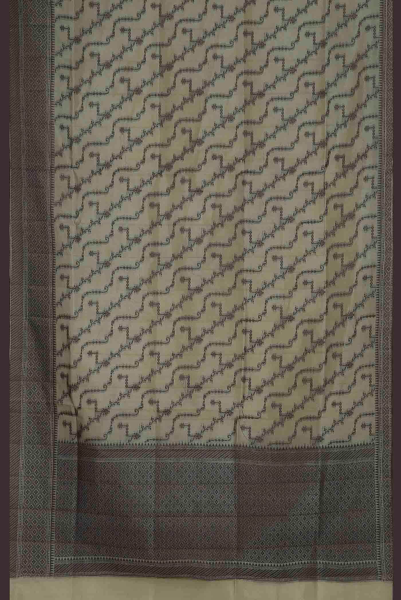 Beige Banarasi Tussar Silk Saree