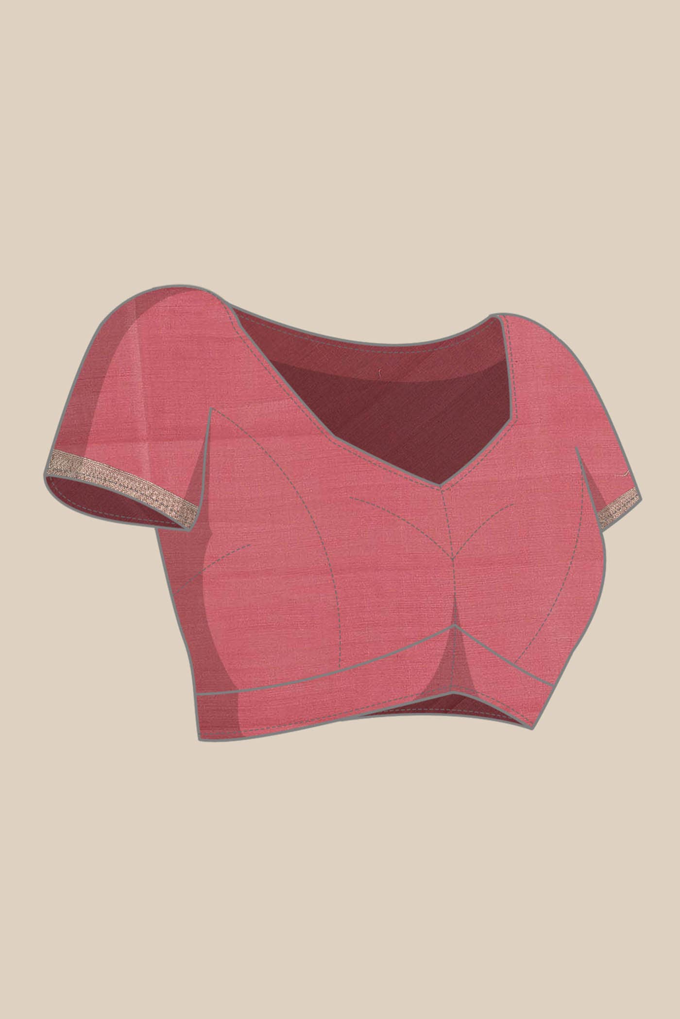 Pink Banarasi Tussar Silk Saree
