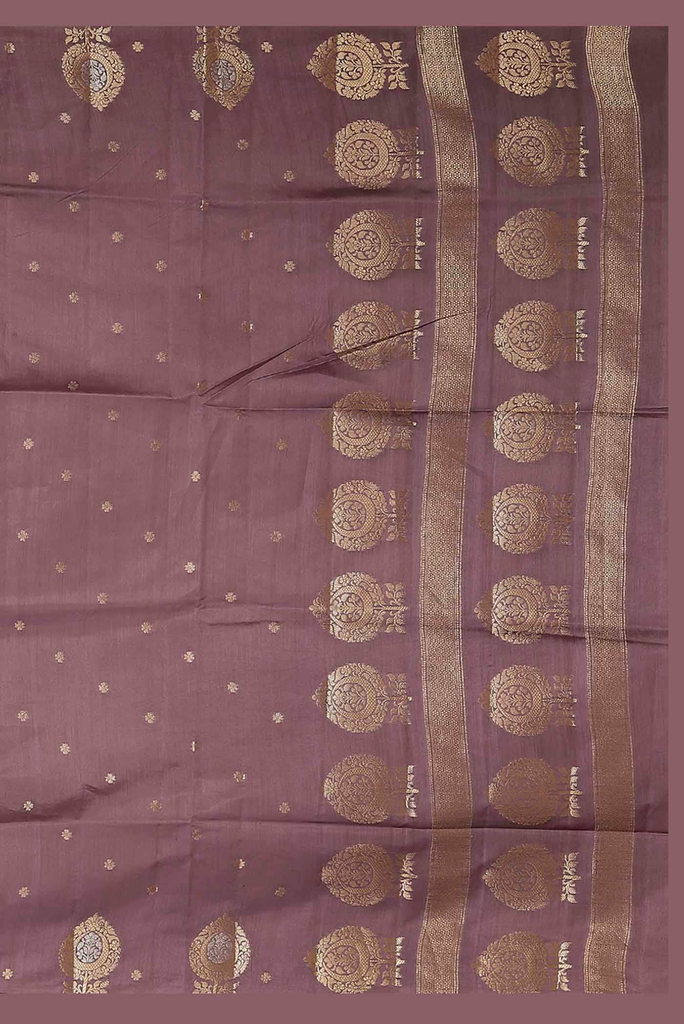 Lavender Banarasi Tussar Silk Saree