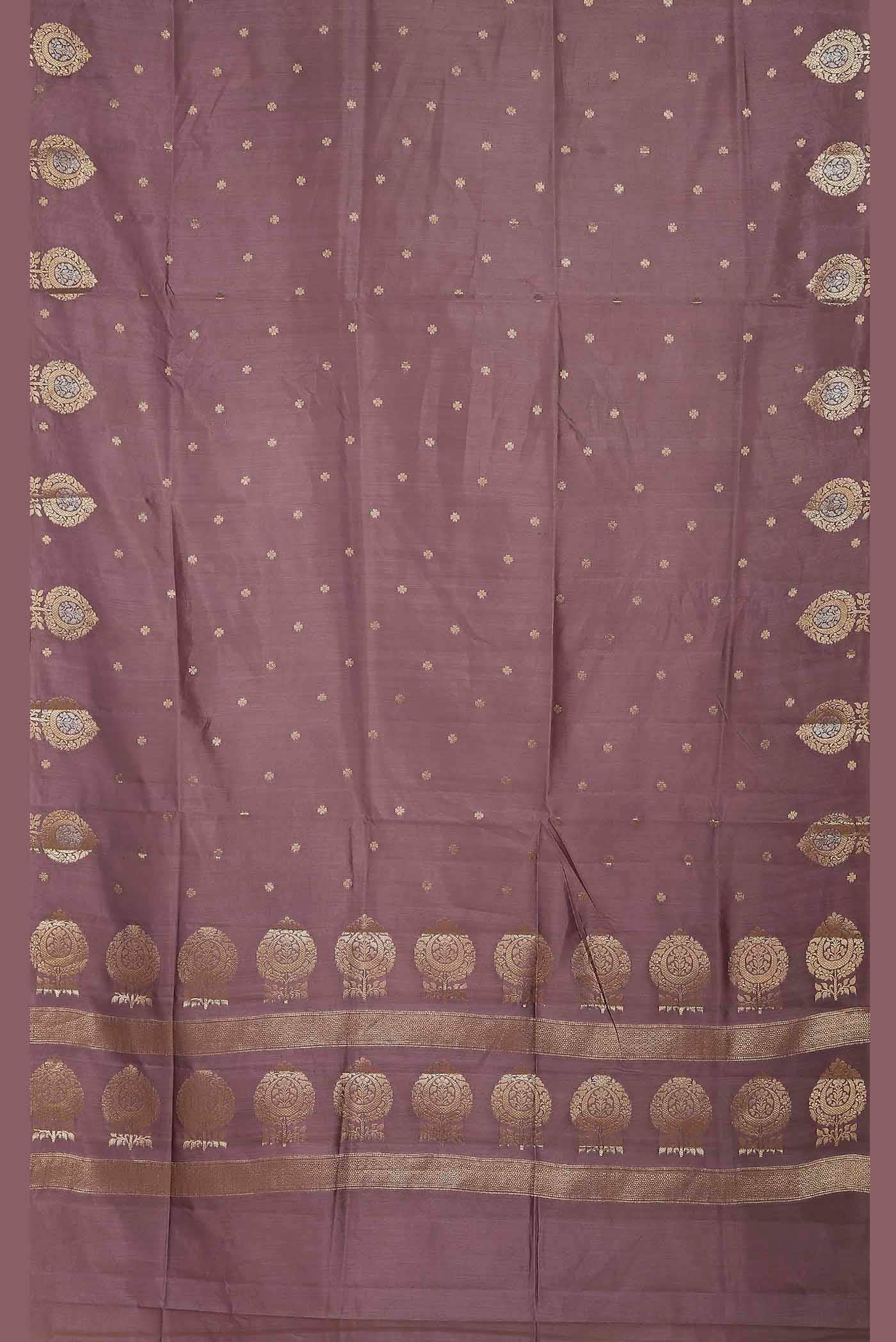 Lavender Banarasi Tussar Silk Saree
