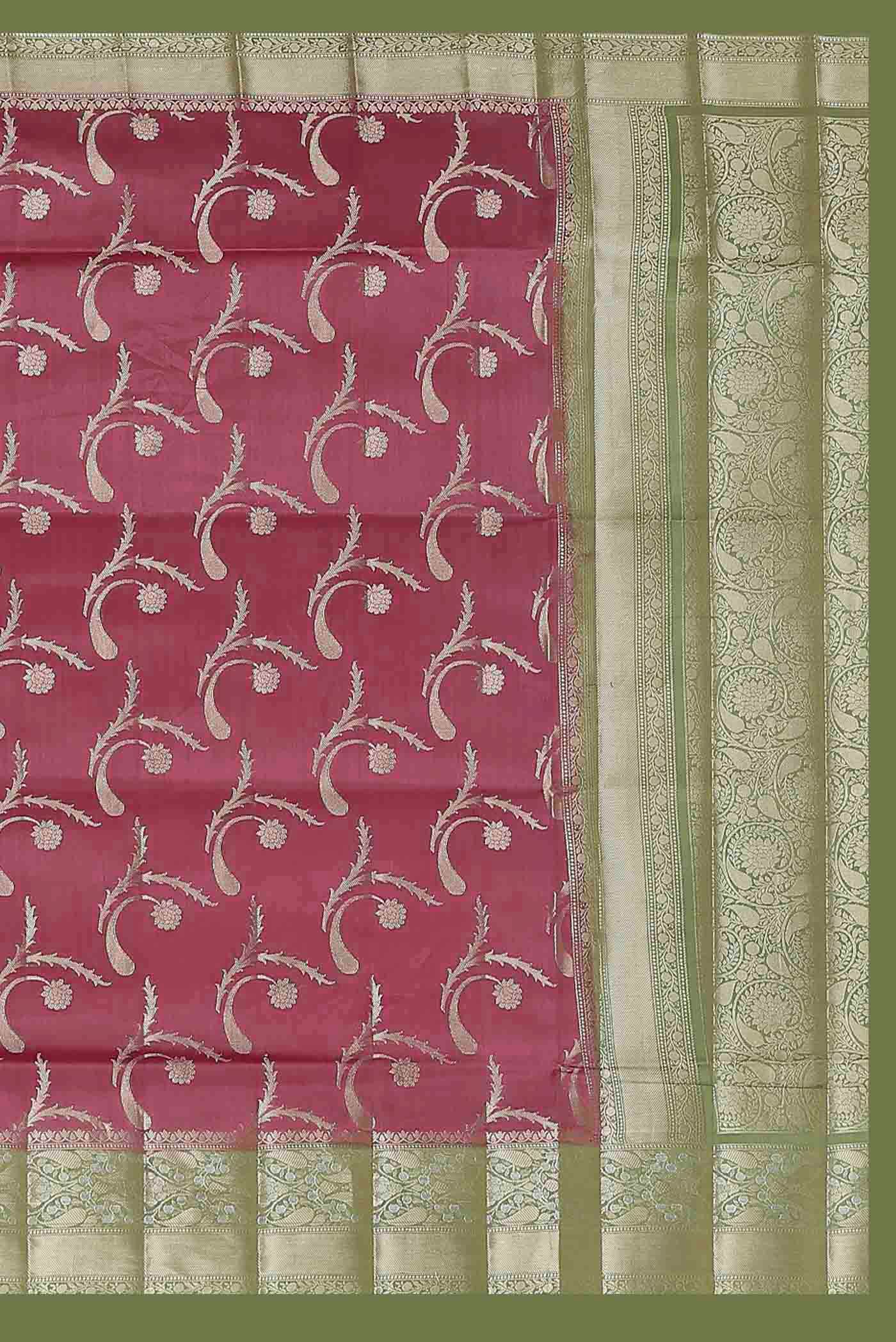 Pink Banarasi Raw Silk Saree