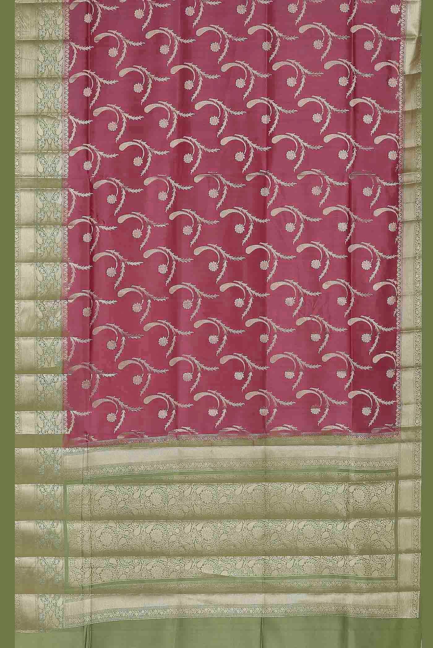 Pink Banarasi Raw Silk Saree