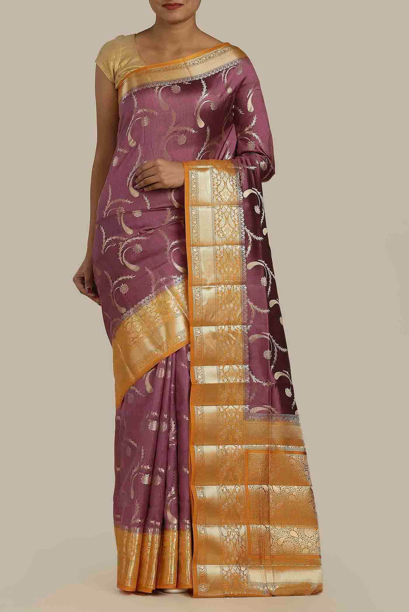 Pink Banarasi Raw Silk Saree
