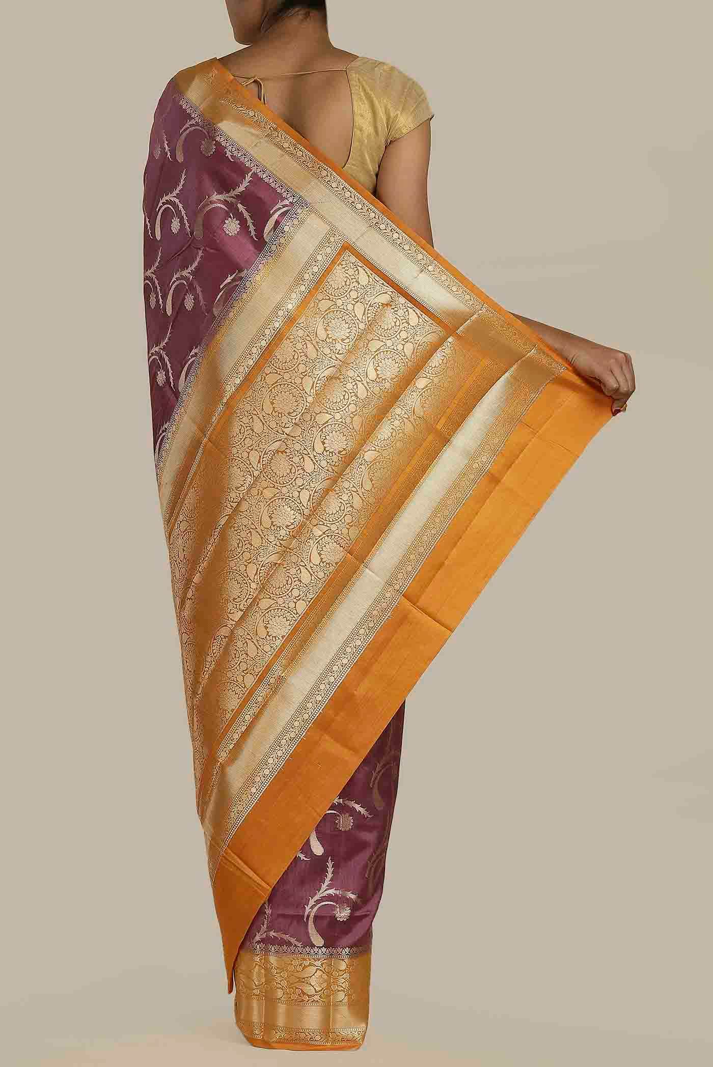 Pink Banarasi Raw Silk Saree