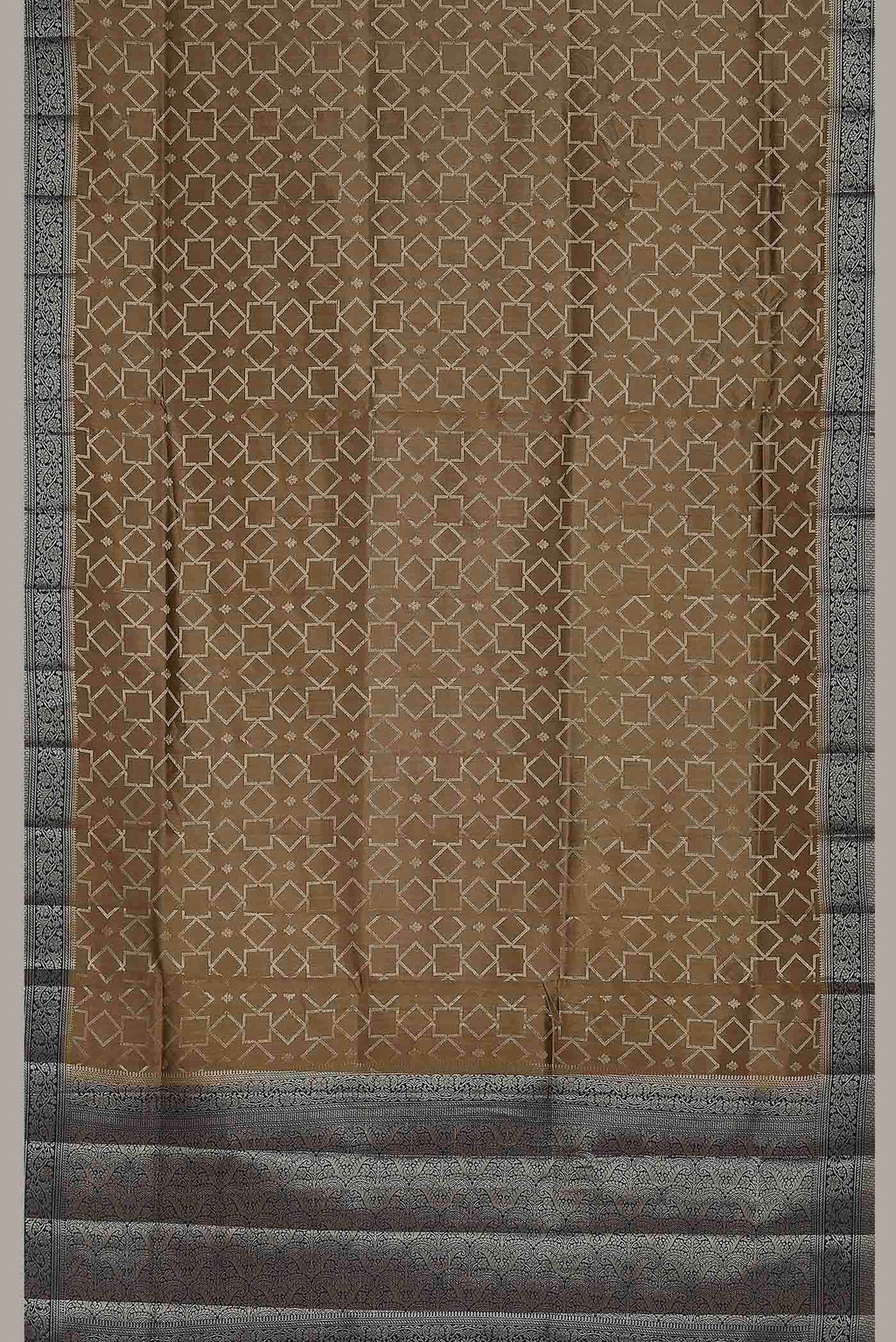Brown Banarasi Raw Silk Saree