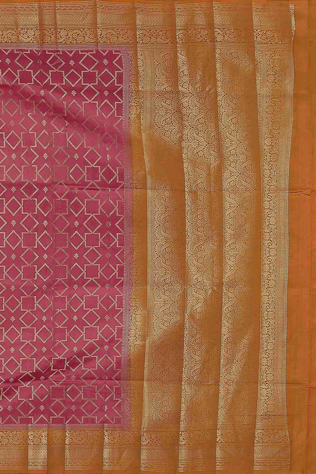 Pink Banarasi Tussar Silk Saree
